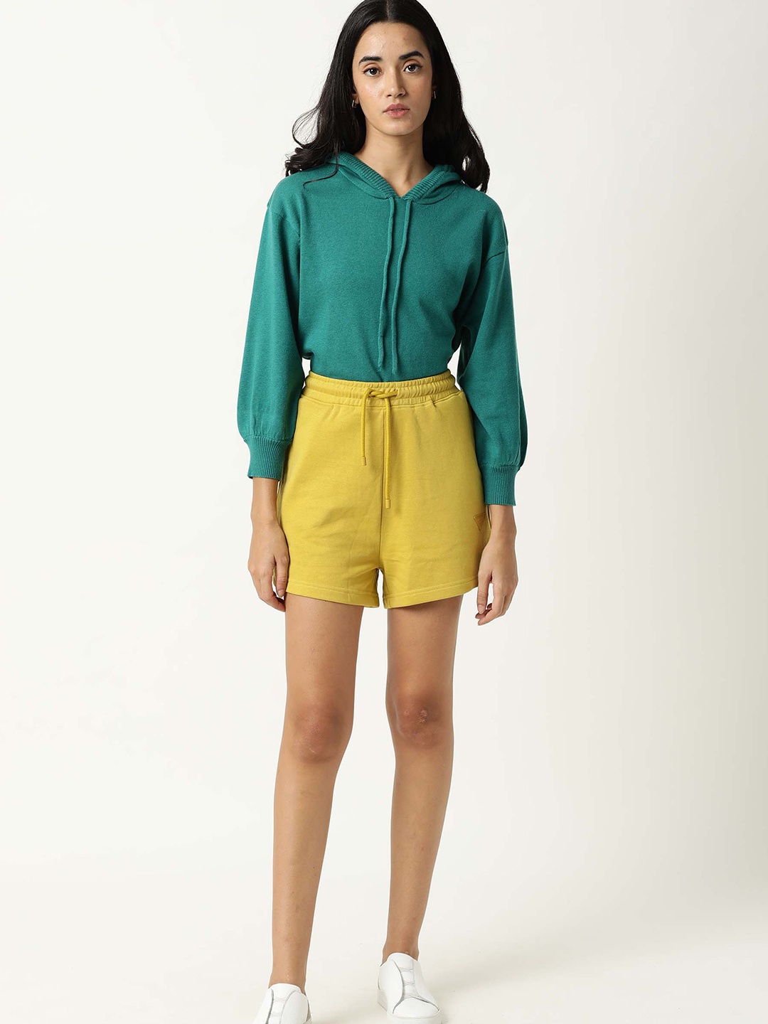 

RAREISM Women Yellow Slim Fit Shorts