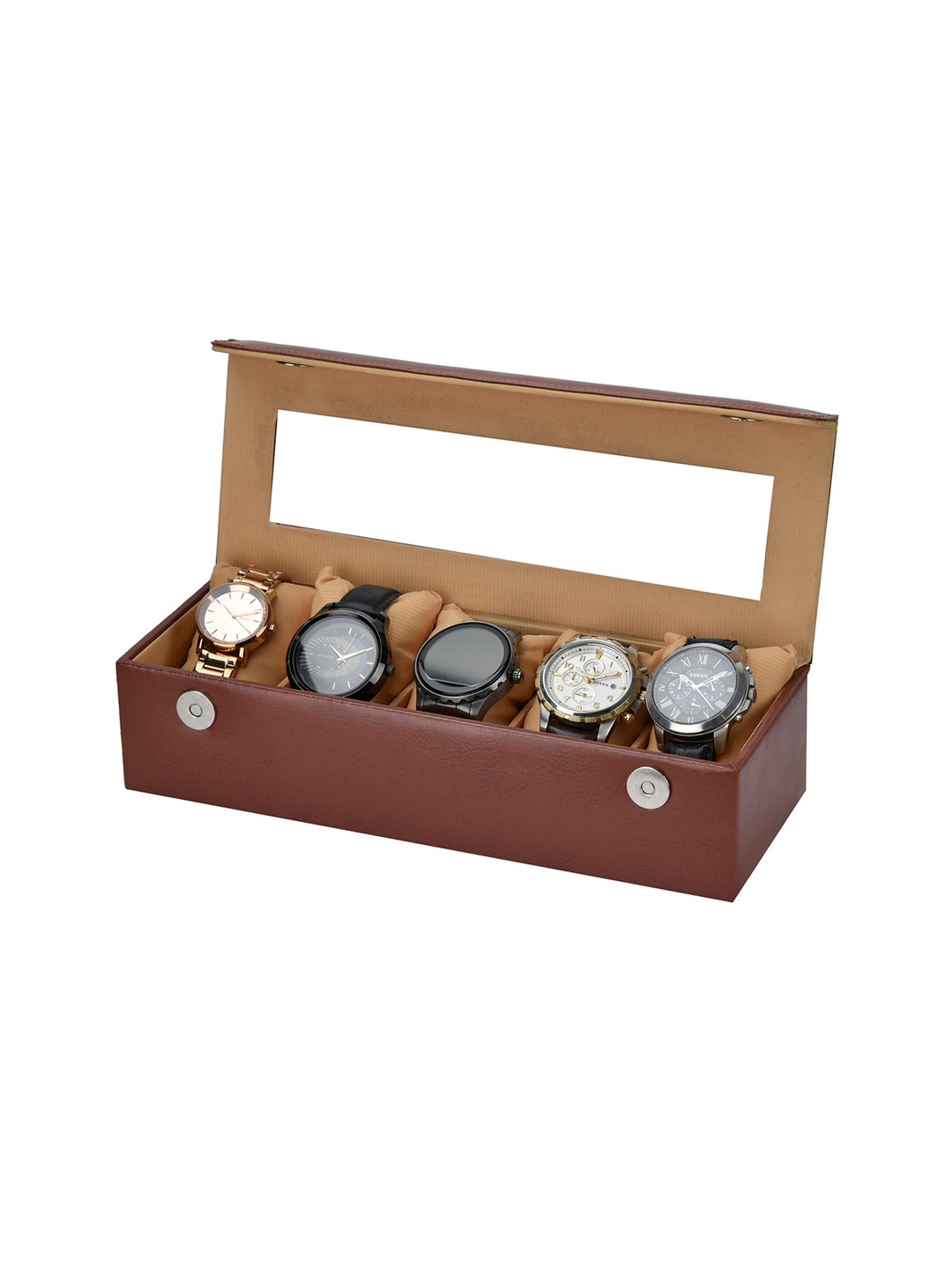 

Essart Tan Solid 5 Slots Watch Organiser