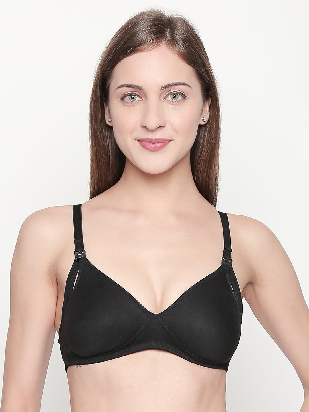 

Lady Love Black Cotton Non Padded Maternity Bra