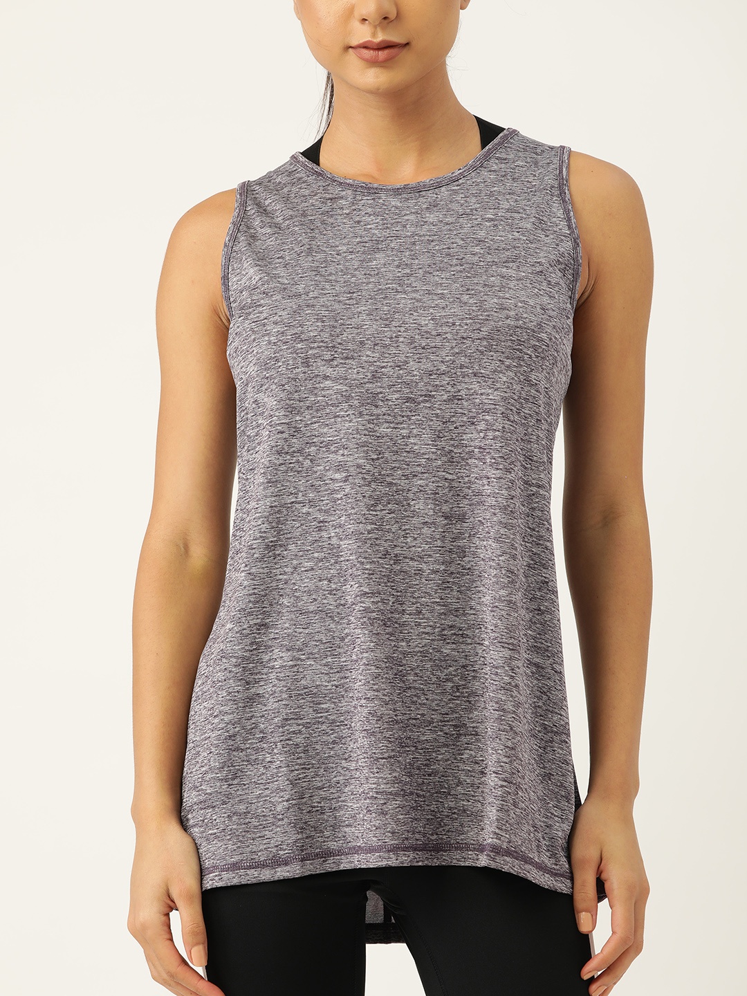 

Macy's Ideology Purple Melange Solid Tank Top