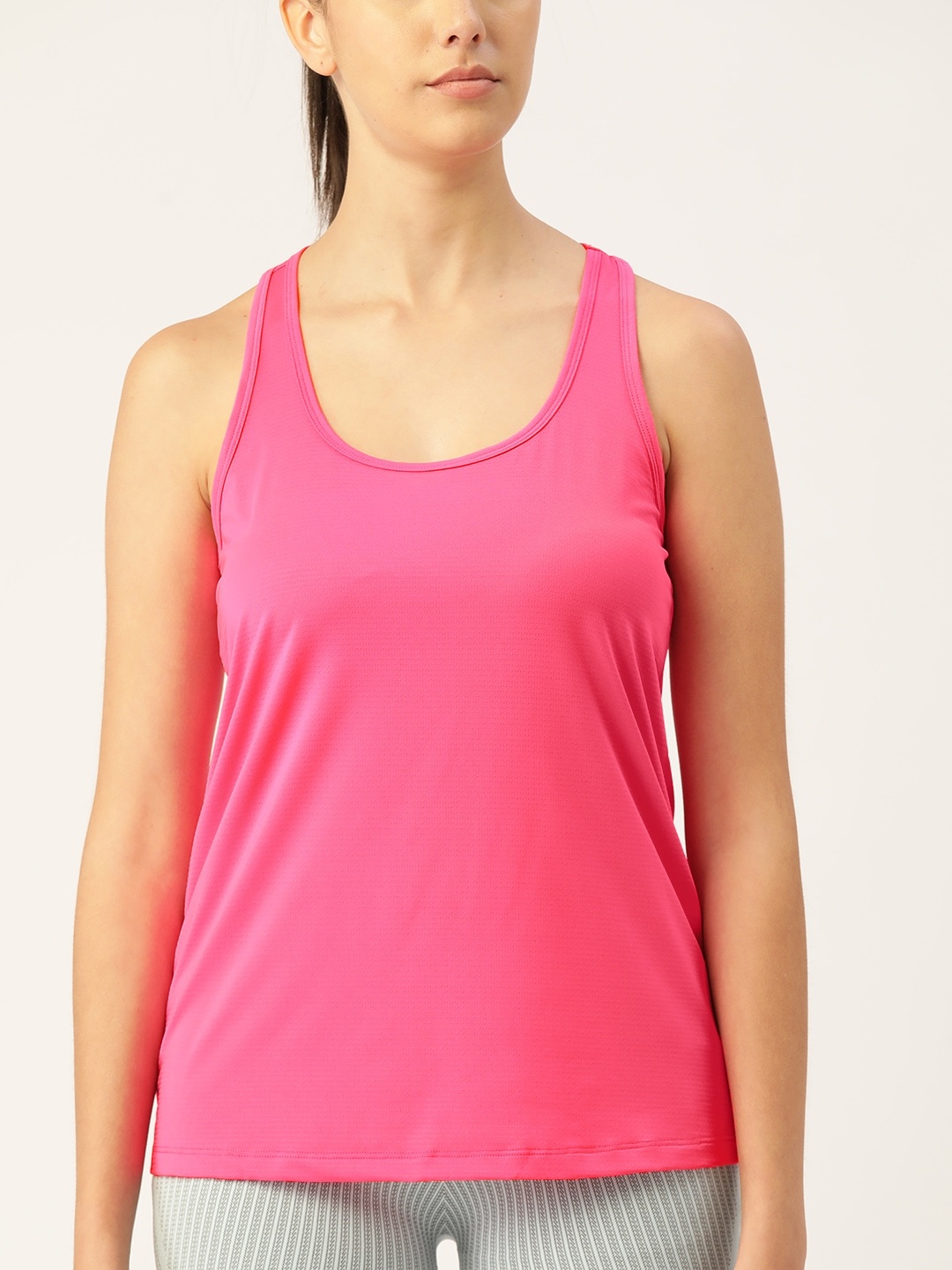 

Macy's Ideology Pink Perforated Tank Top