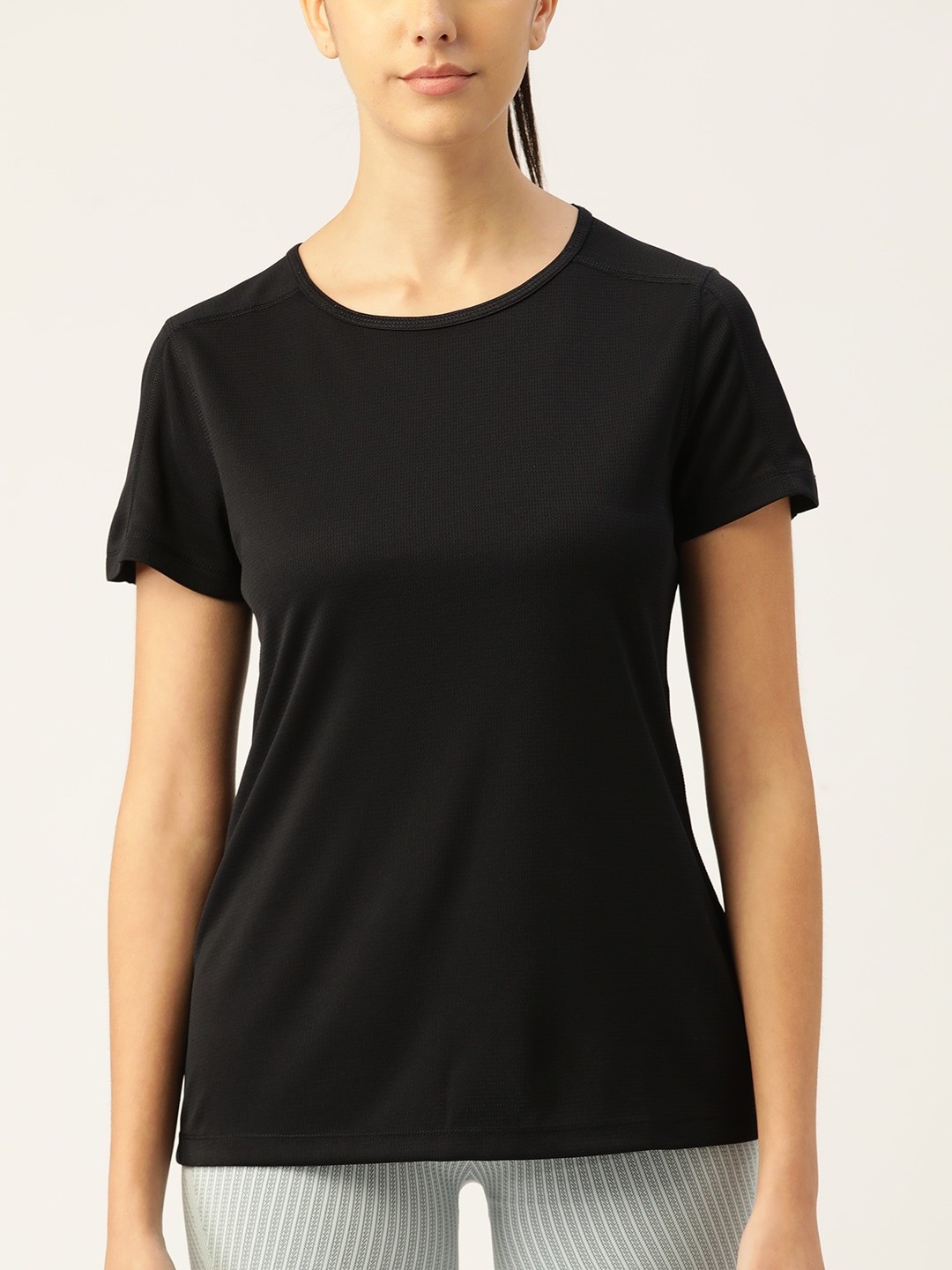 

Macy's Ideology Women Black Perforated T-shirt