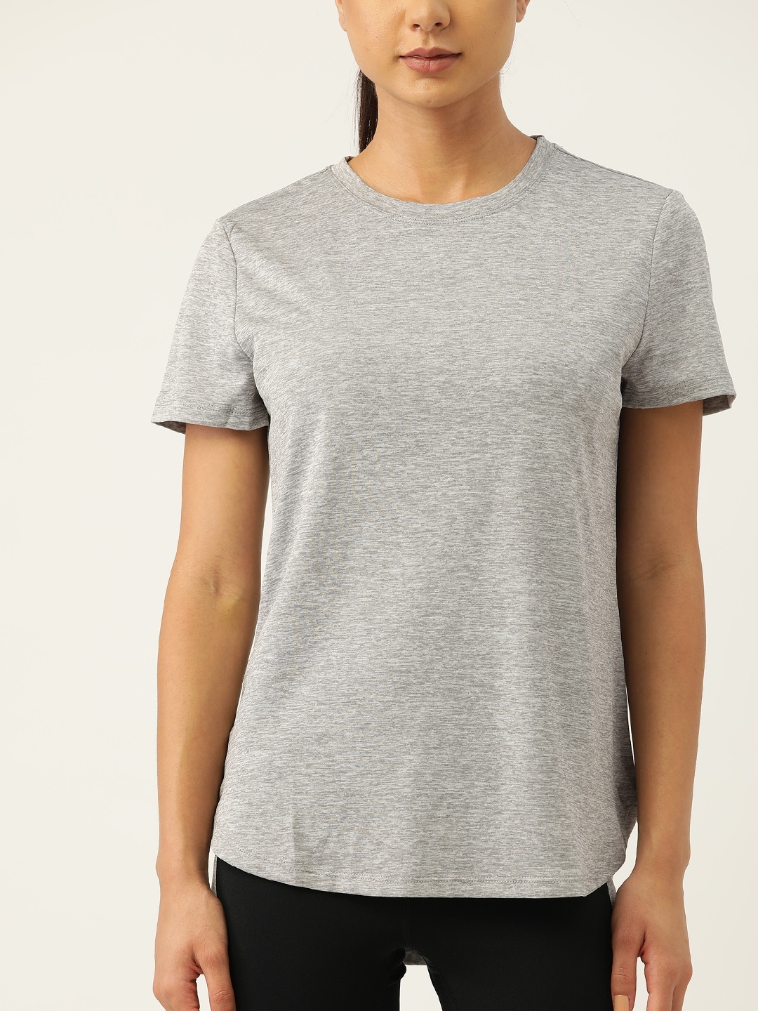 

Macy's Ideology Women Grey Melange Rapid-Dry T-shirt