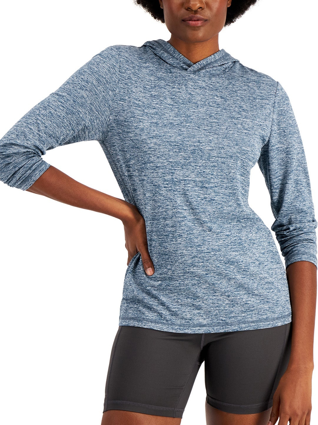 

Macy's Ideology Blue Melange Hooded Top