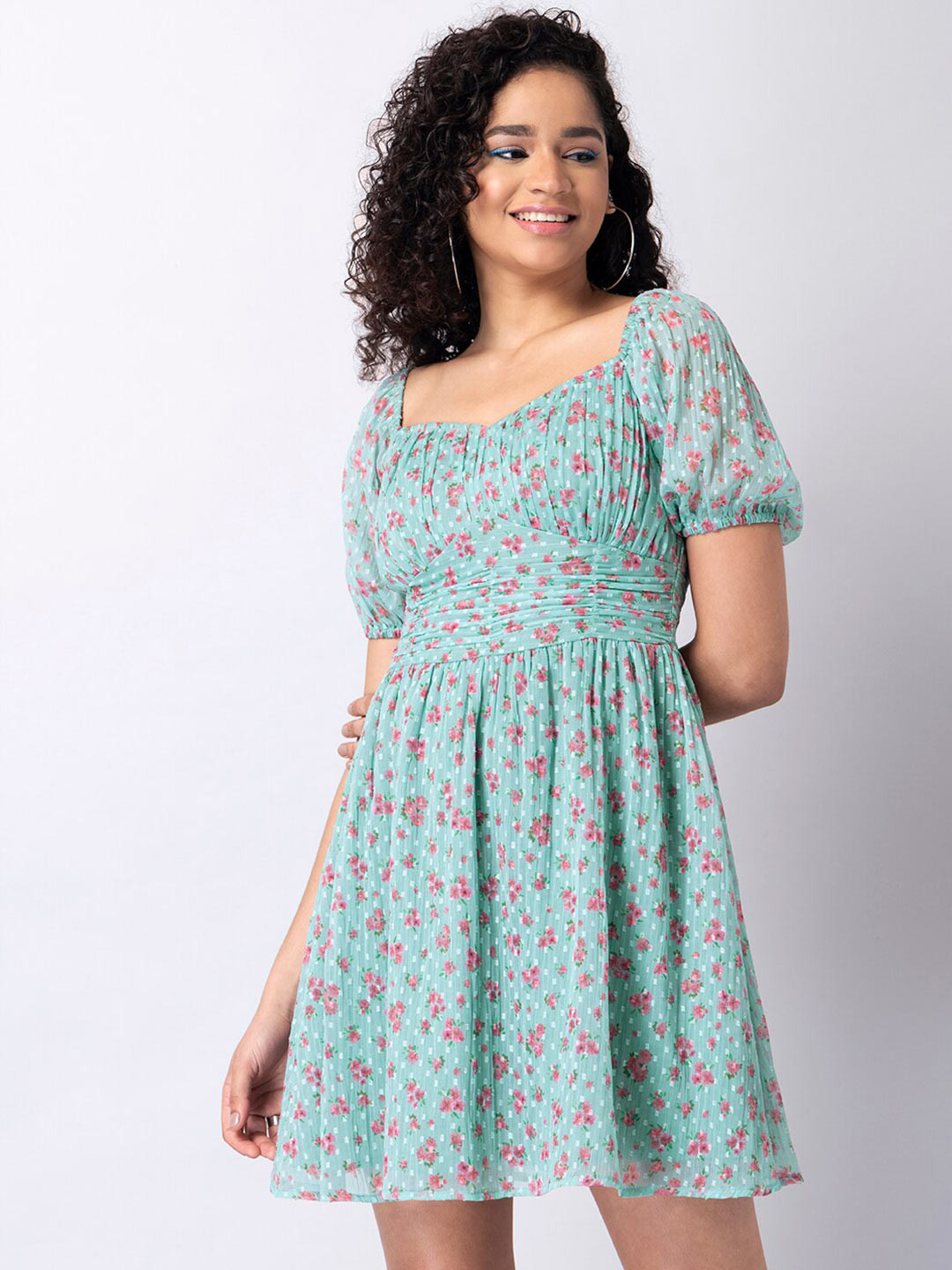 

FabAlley Green Floral Dress