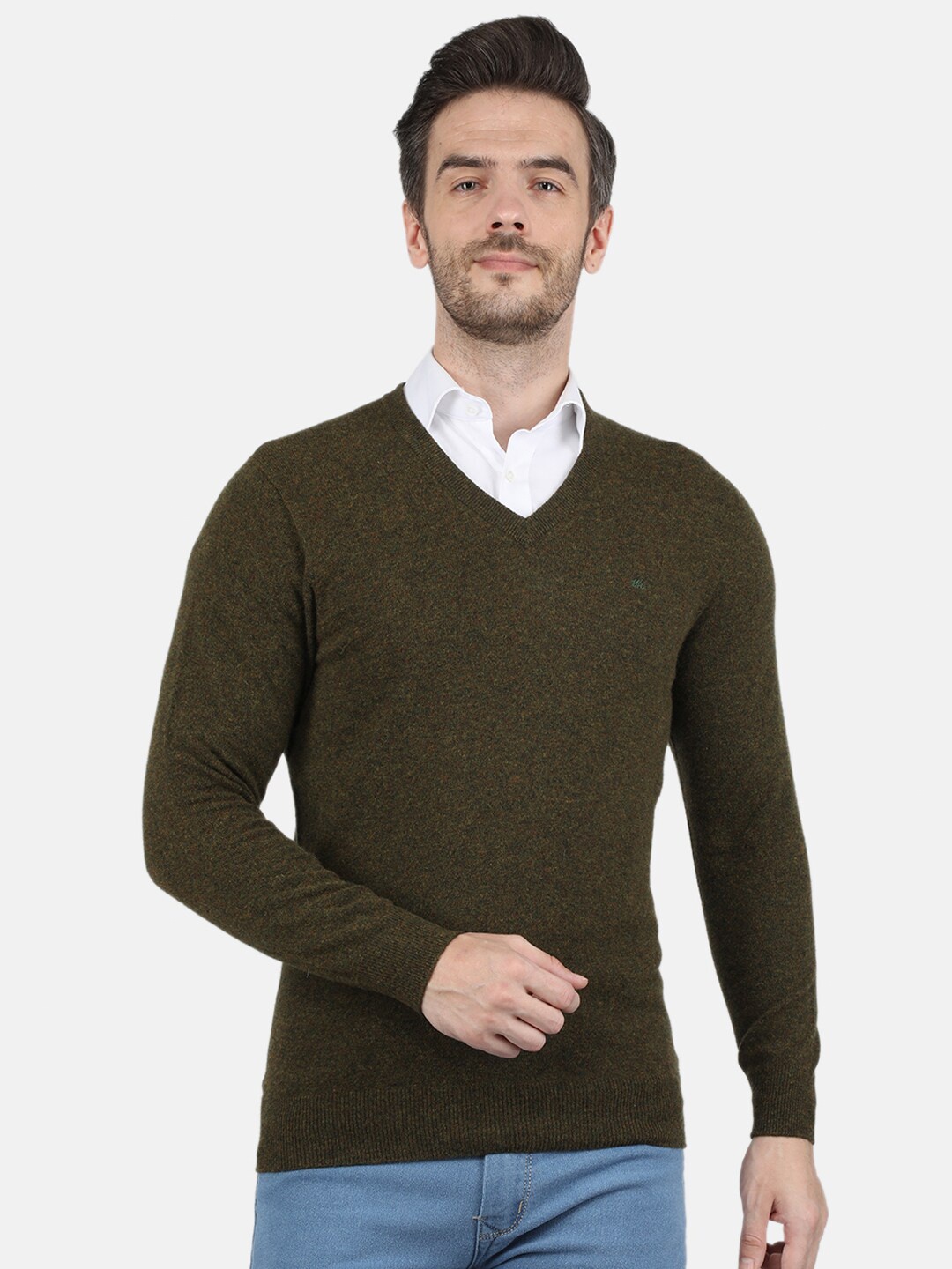 

Monte Carlo Men Olive Green Pullover
