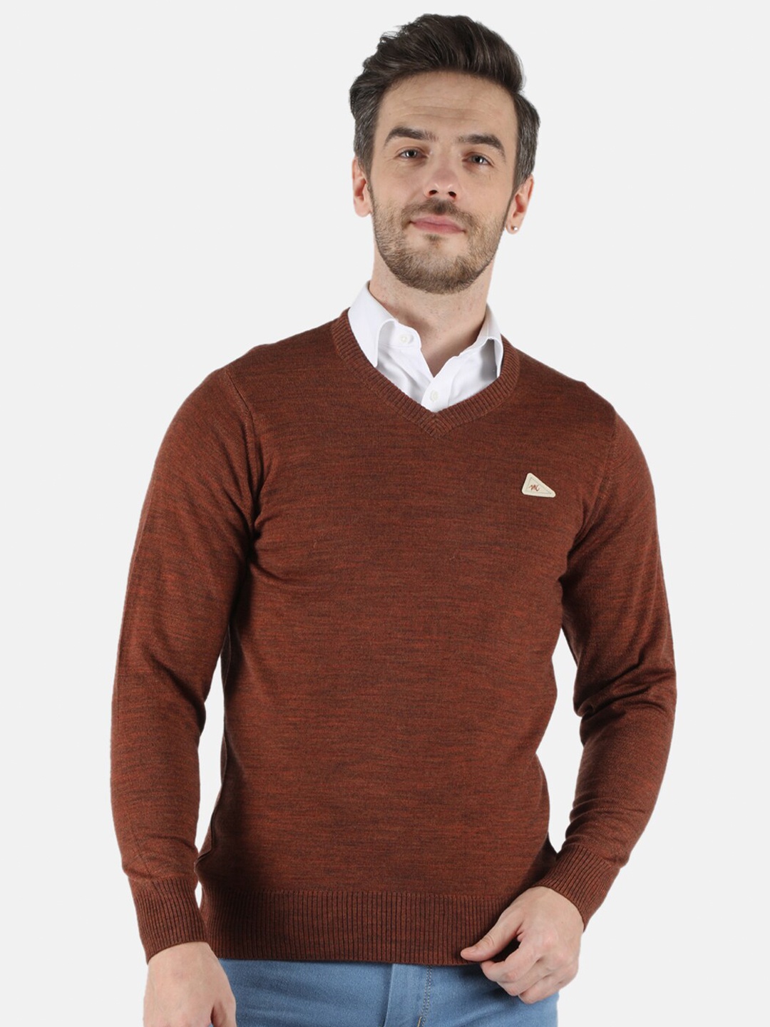 

Monte Carlo Men Brown Blend Wool Pullover