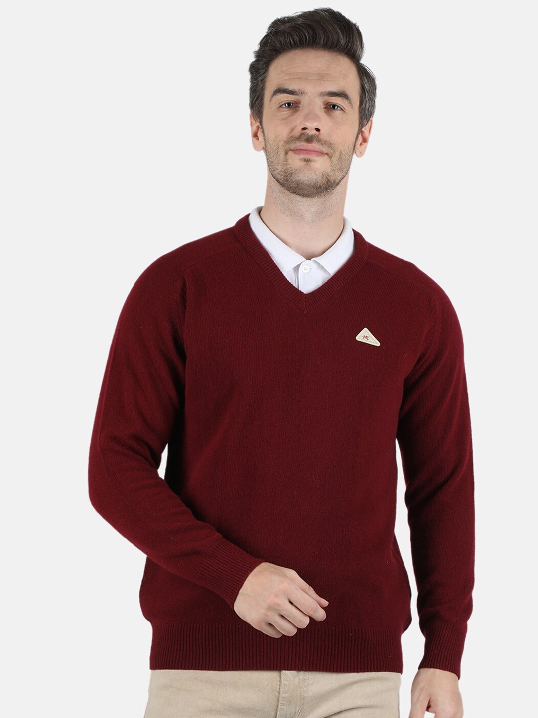 

Monte Carlo Men Maroon Lambs Wool Pullover