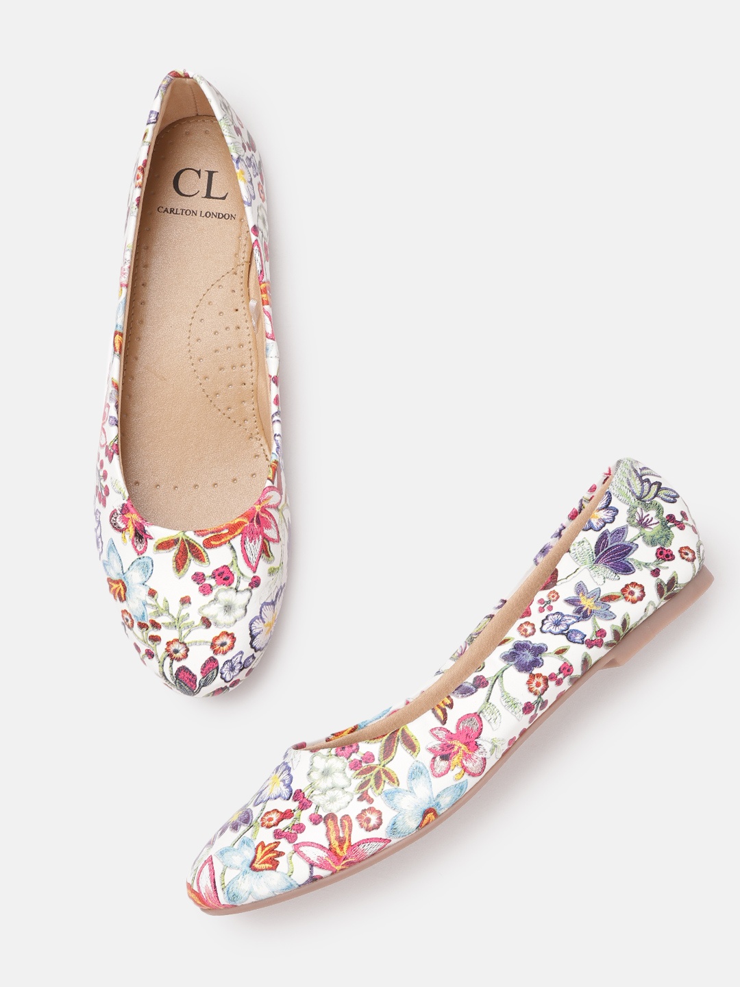 

Carlton London Women Blue & White Floral Printed Ballerinas