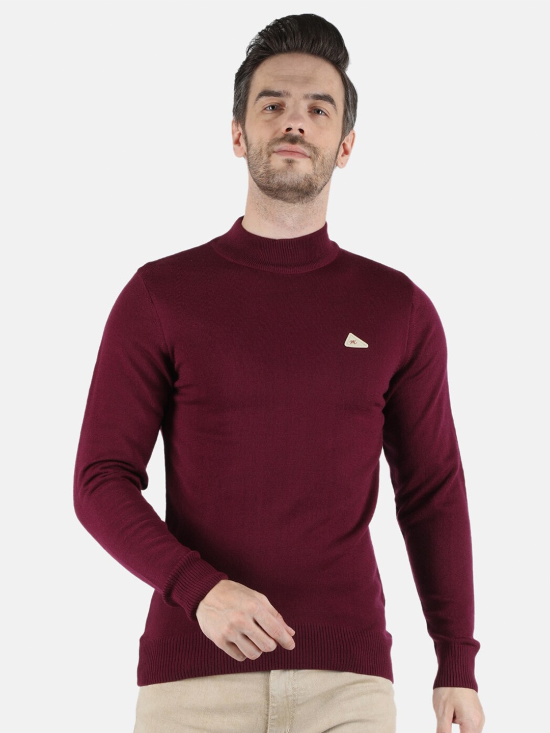 

Monte Carlo Men Maroon turtle neck Pullover