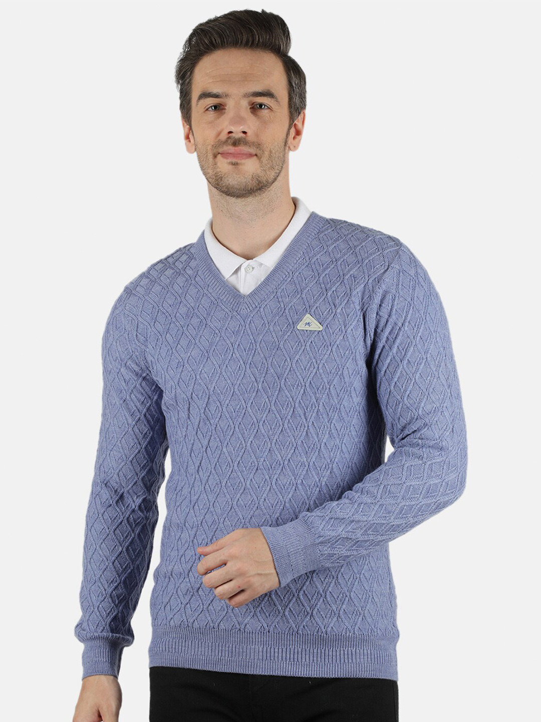 

Monte Carlo Men Blue Cable Knit Pullover