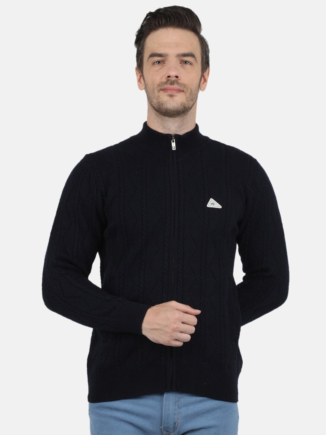 

Monte Carlo Men Navy Blue Cable Knit Pullover