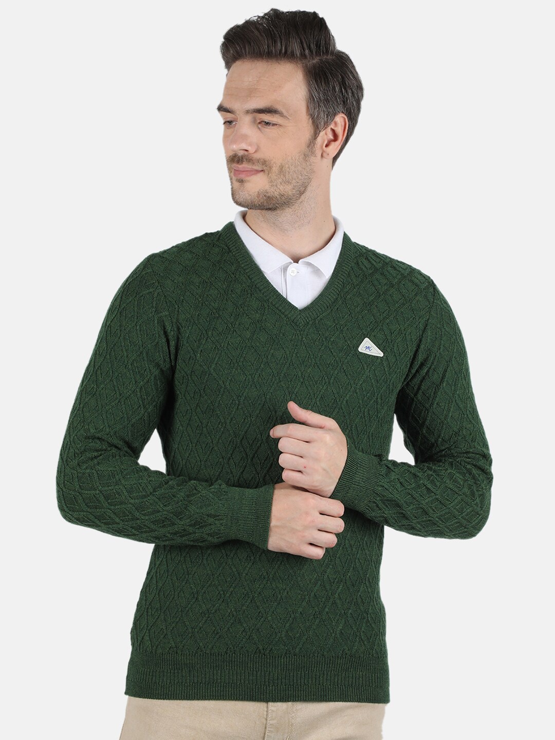 

Monte Carlo Men Green Cable Knit Pullover