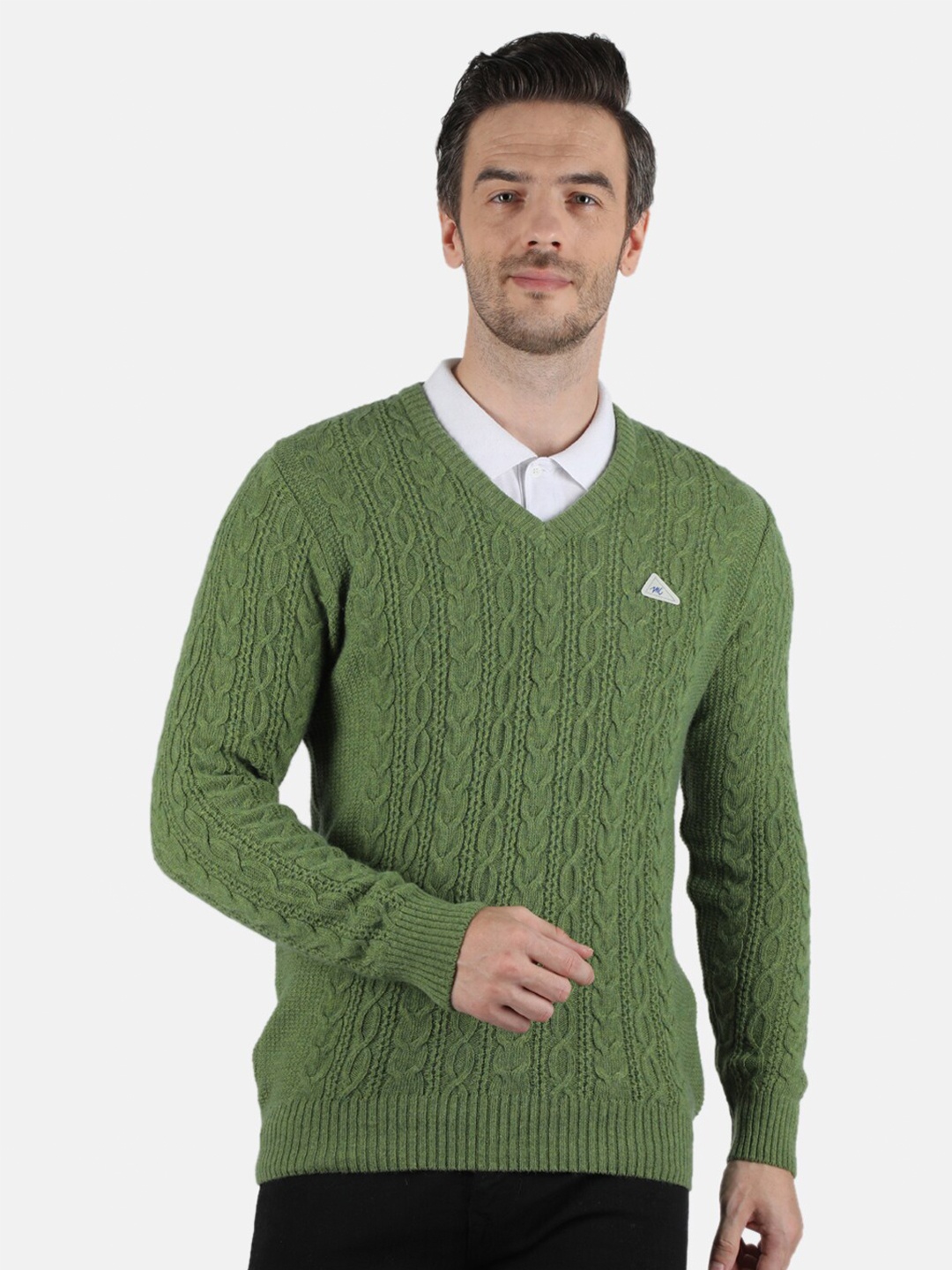 

Monte Carlo Men Green Striped Pullover