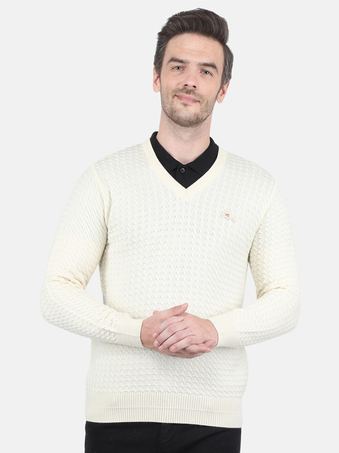 

Monte Carlo Men Off White Cable Knit Pullover