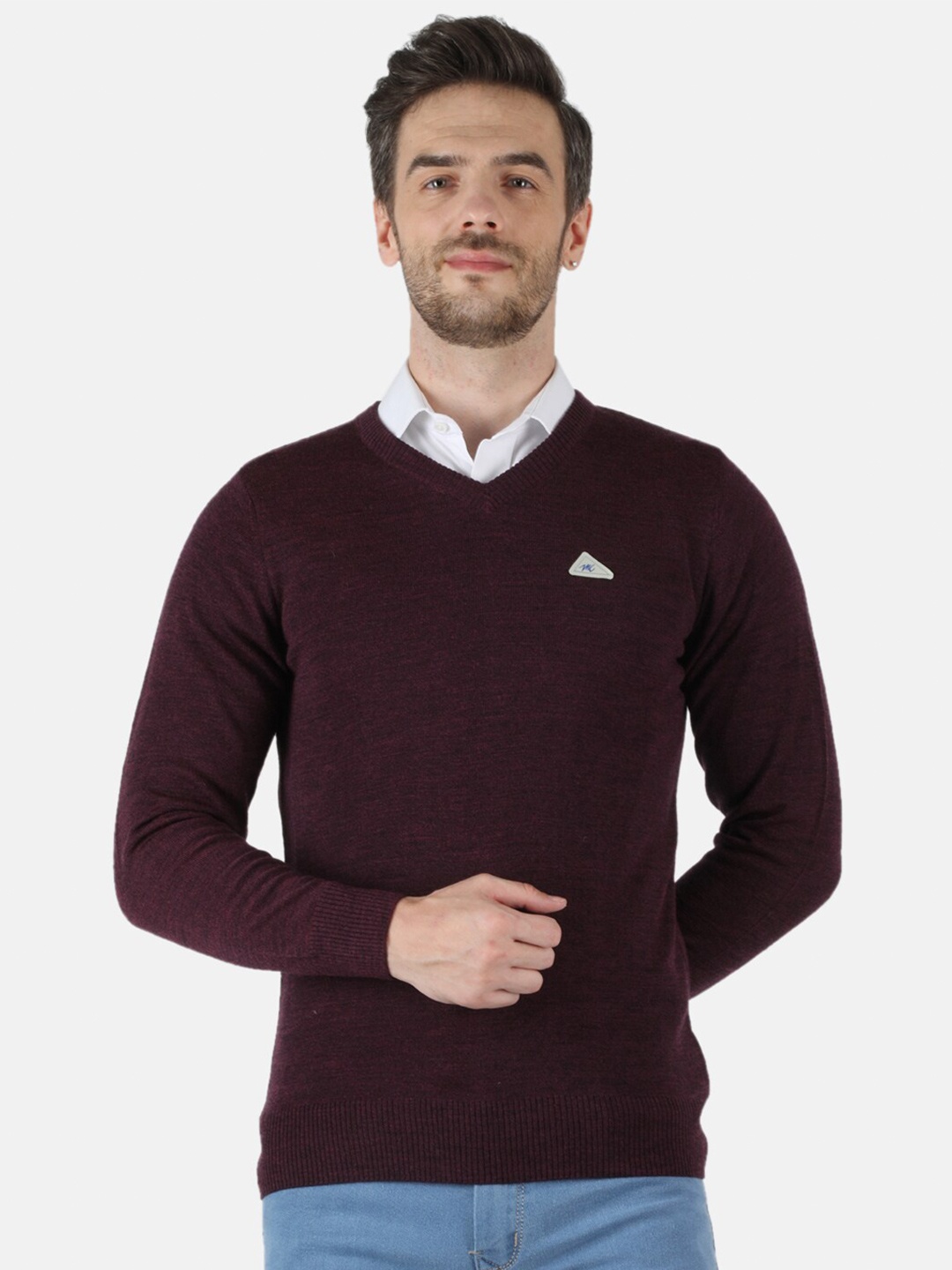 

Monte Carlo Men Maroon Blend Wool Pullover