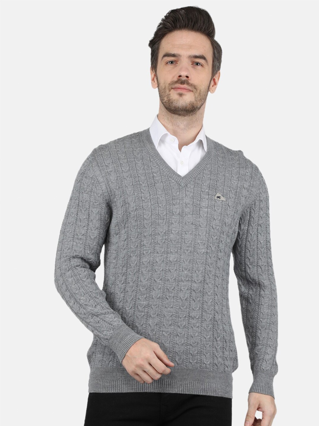 

Monte Carlo Men Grey Full Sleeve Pullover