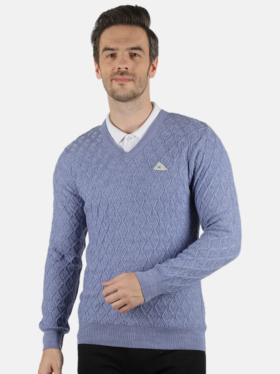 

Monte Carlo Men Blue Checked Pullover