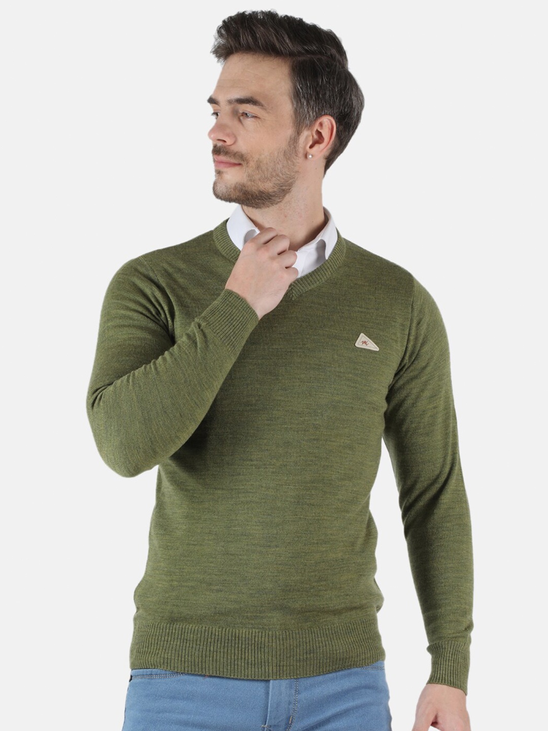 

Monte Carlo Men Olive Green Wool Pullover