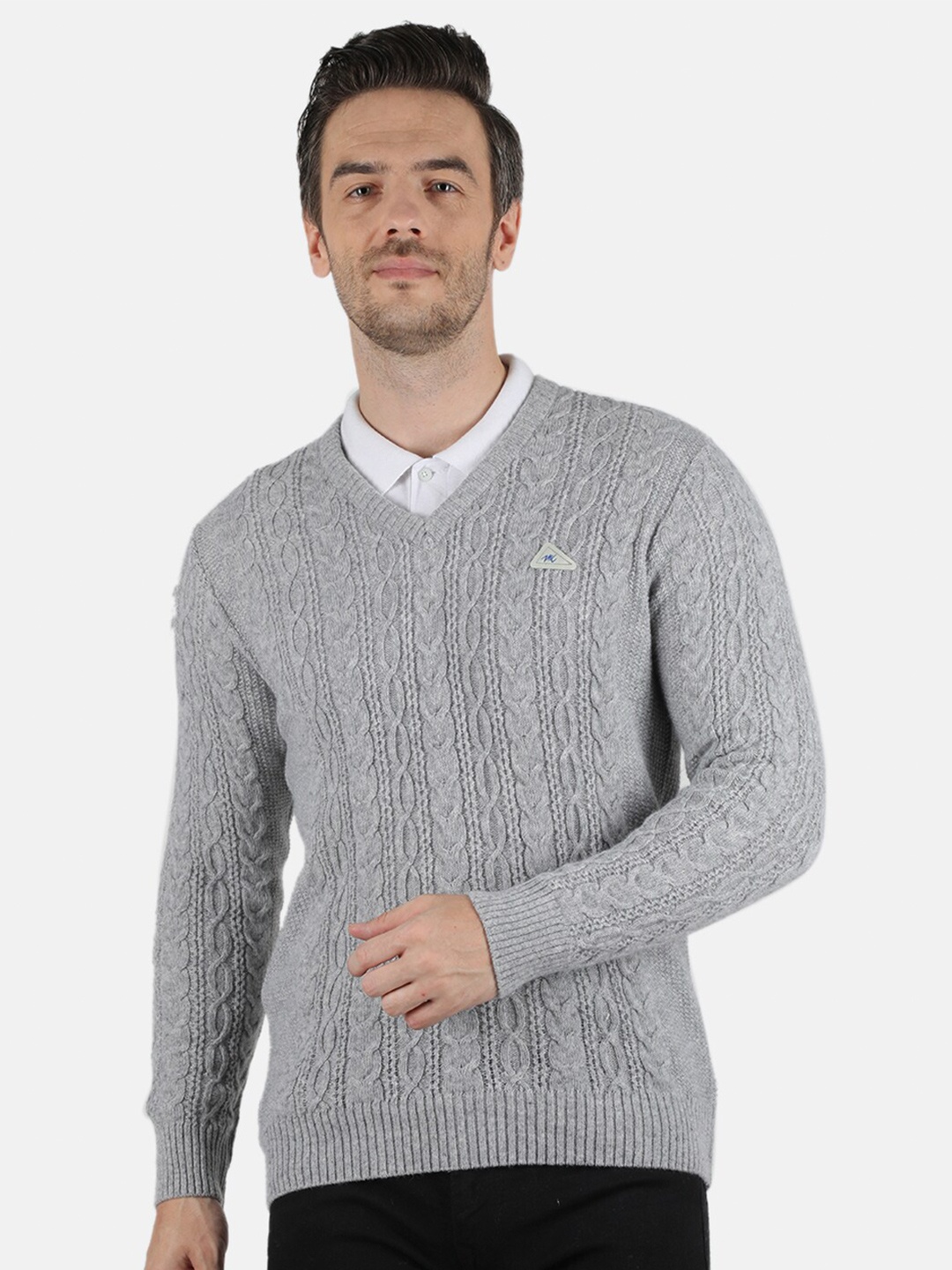 

Monte Carlo Men Grey Striped Pullover