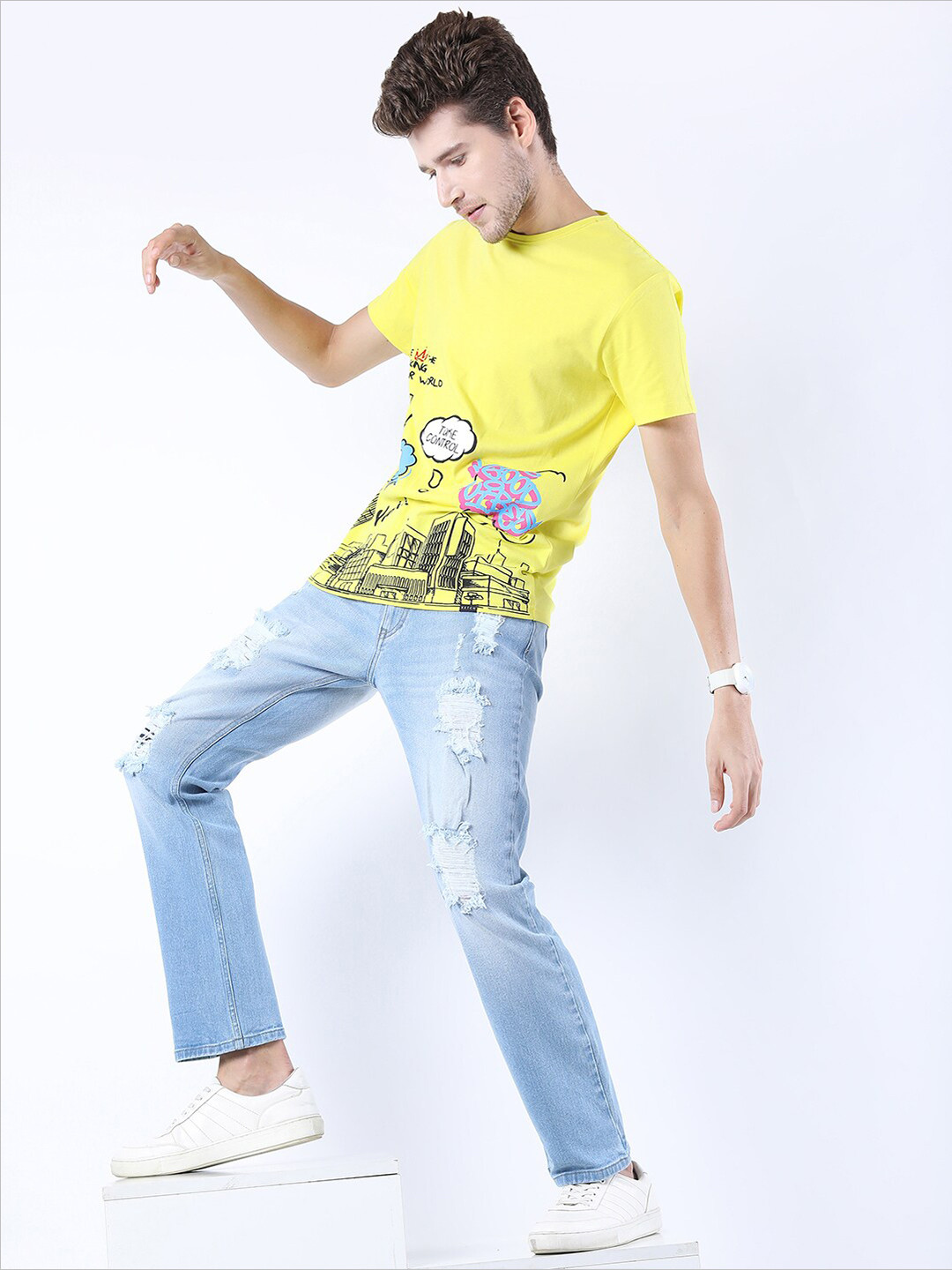 

KETCH Men Green Typography Printed Slim Fit T-shirt