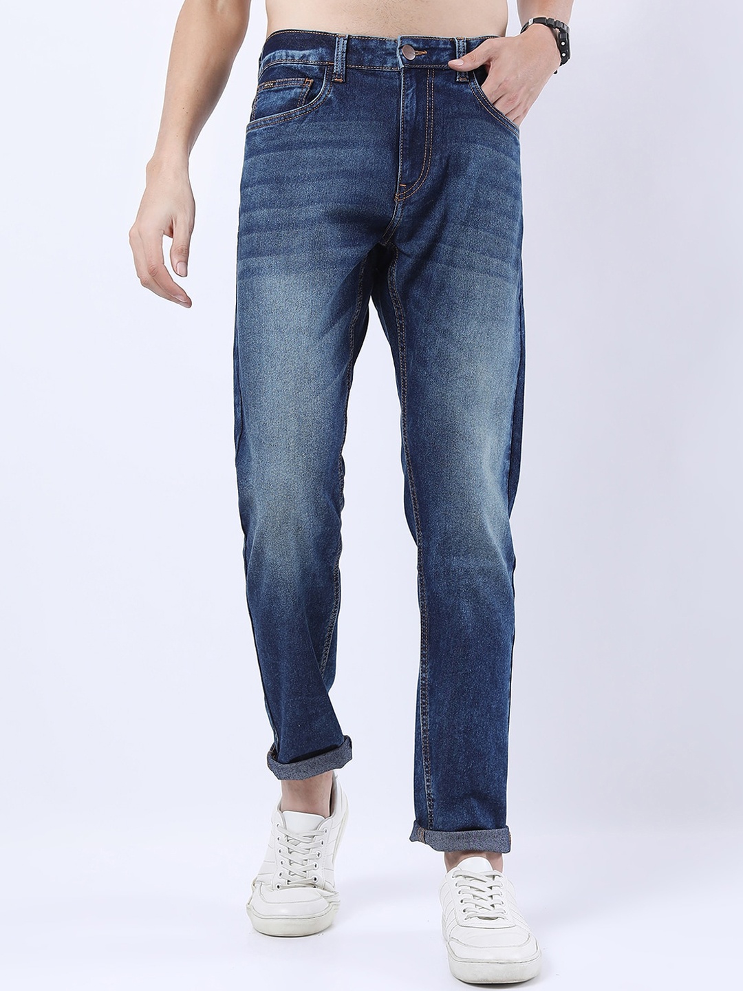 

KETCH Men Blue Tapered Fit Heavy Fade Stretchable Jeans