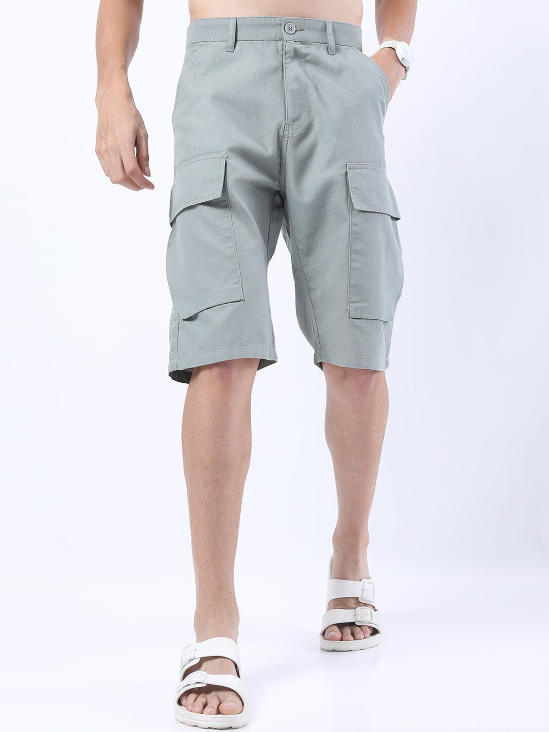 

KETCH Men Grey Cargo Shorts