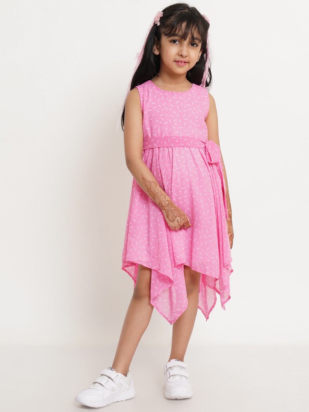 

Creative Kids Pink Printed Fit & Flare Dress