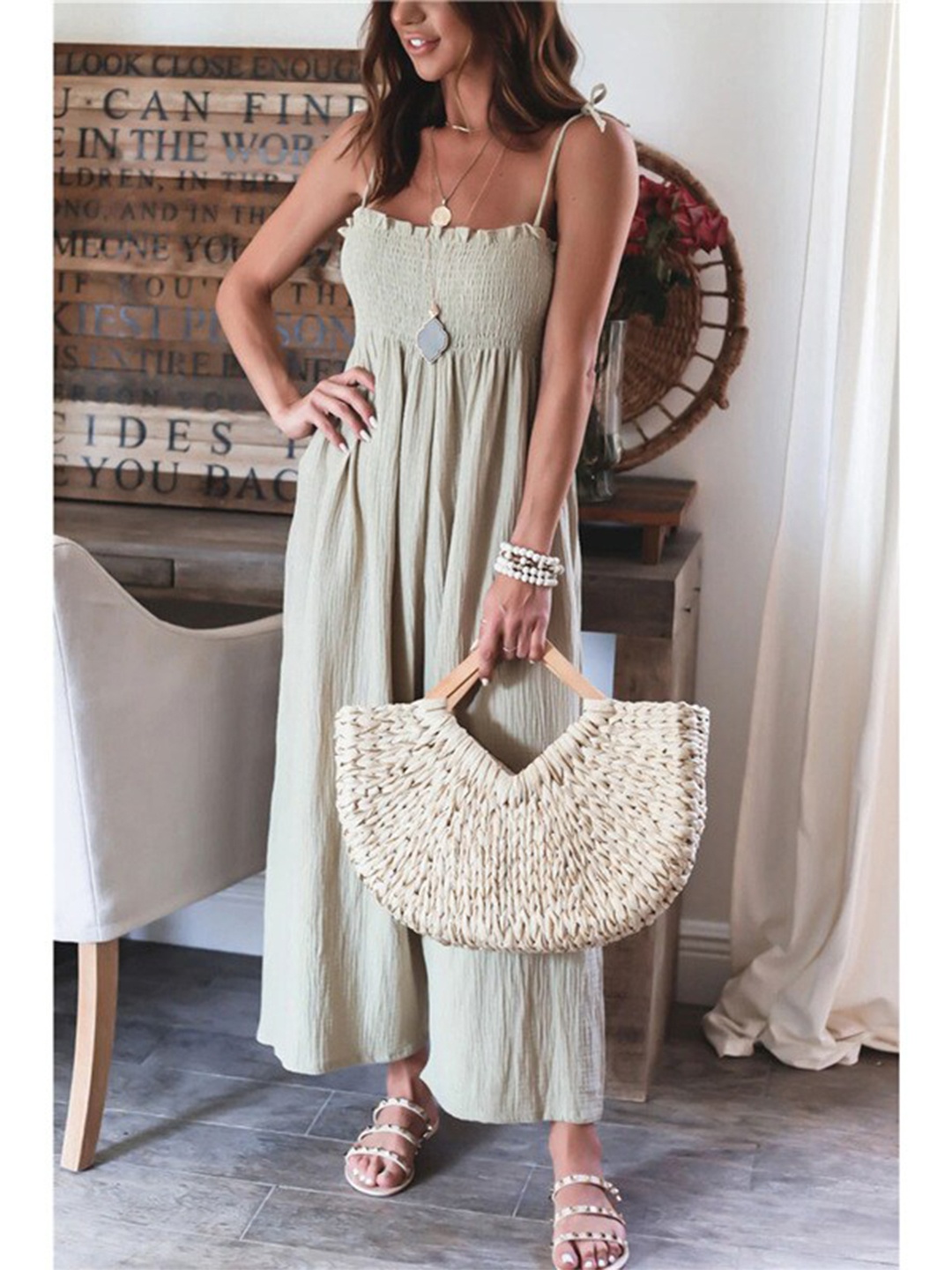 

BoStreet Green Basic Jumpsuit