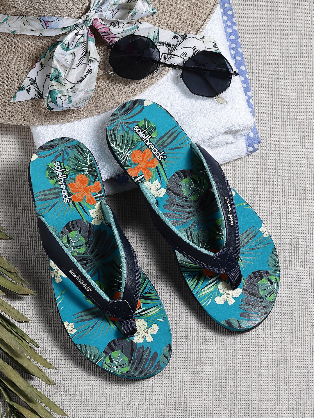 

Solethreads Women Turquoise Blue & Green Thong Flip-Flops
