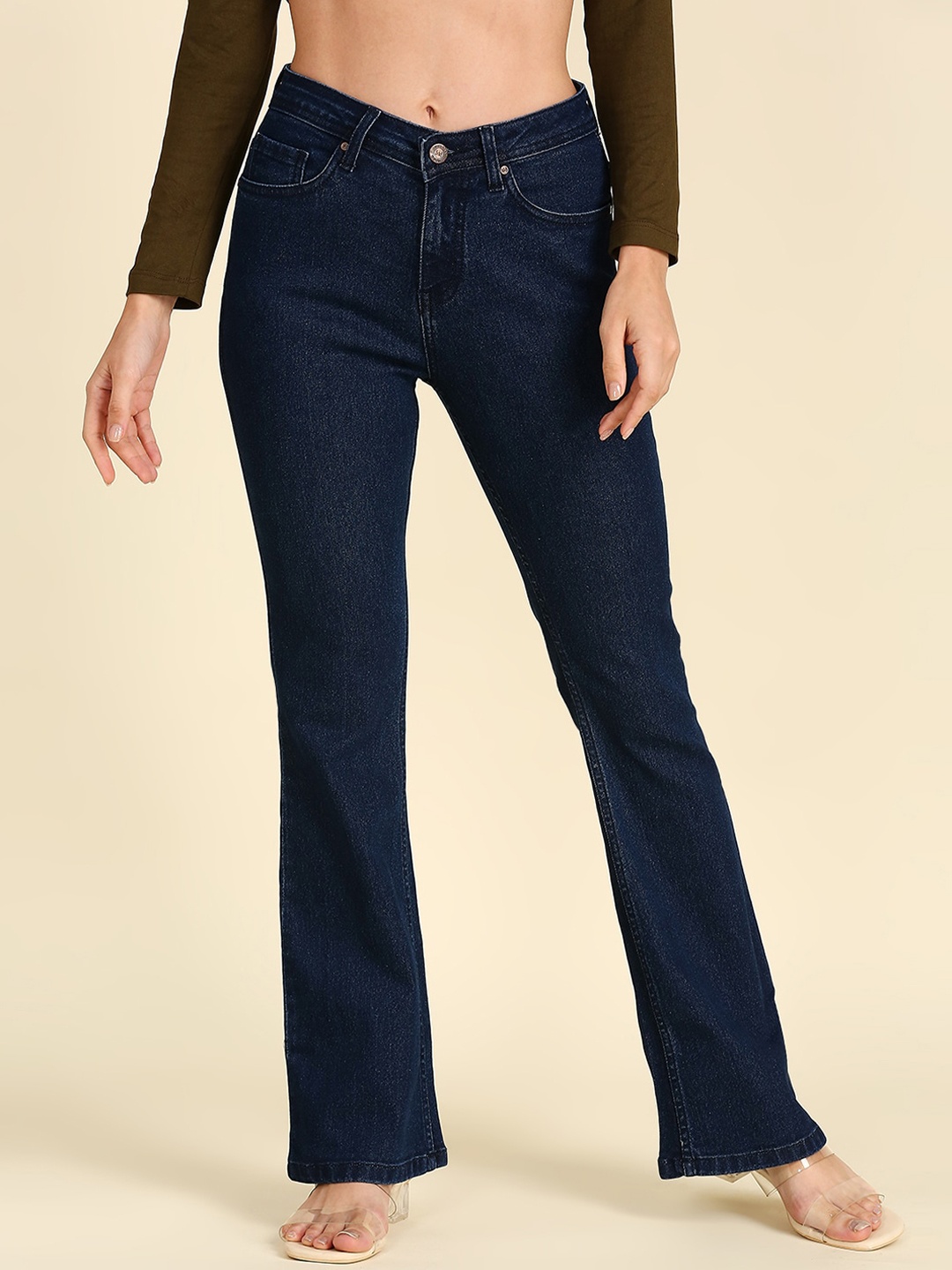 

High Star Women Blue Bootcut High-Rise Stretchable Jeans