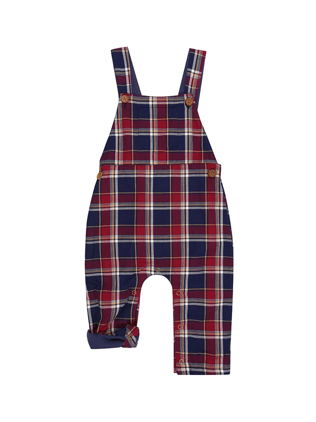 

Lilly and Sid Infants Kids Red & Navy Blue Cotton Dungarees