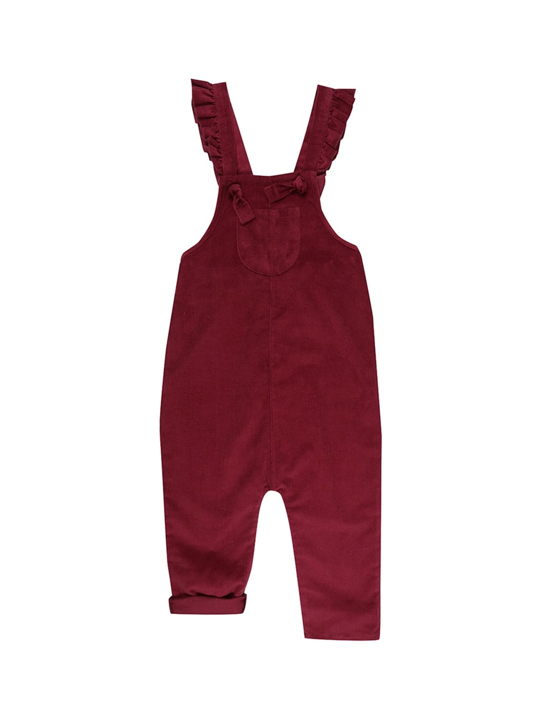 

Lilly and Sid Kids Red Burgundy Solid Organic Cotton Dungarees