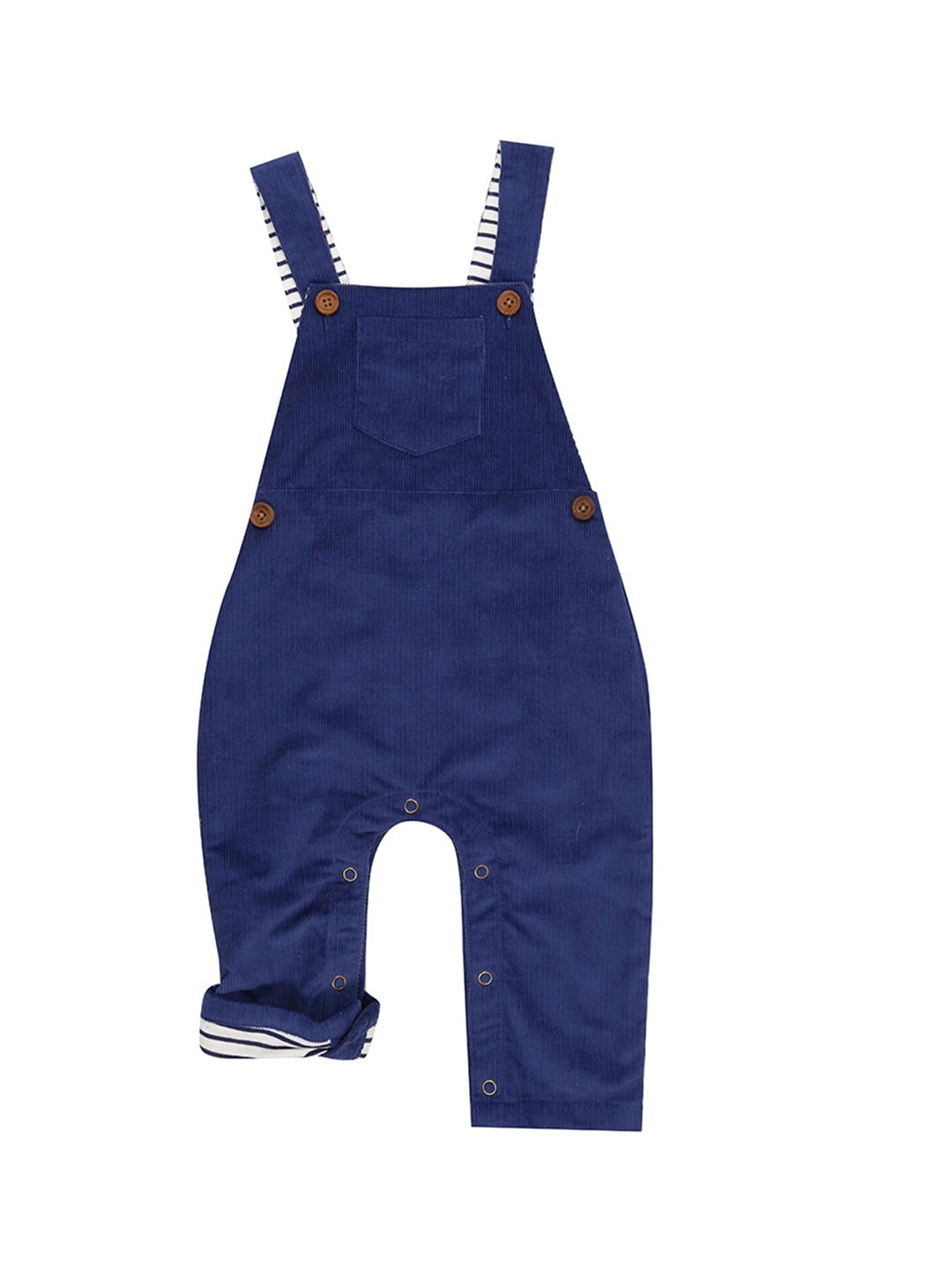 

Lilly and Sid Infant Kids Navy Blue Solid Organic Cotton Dungarees