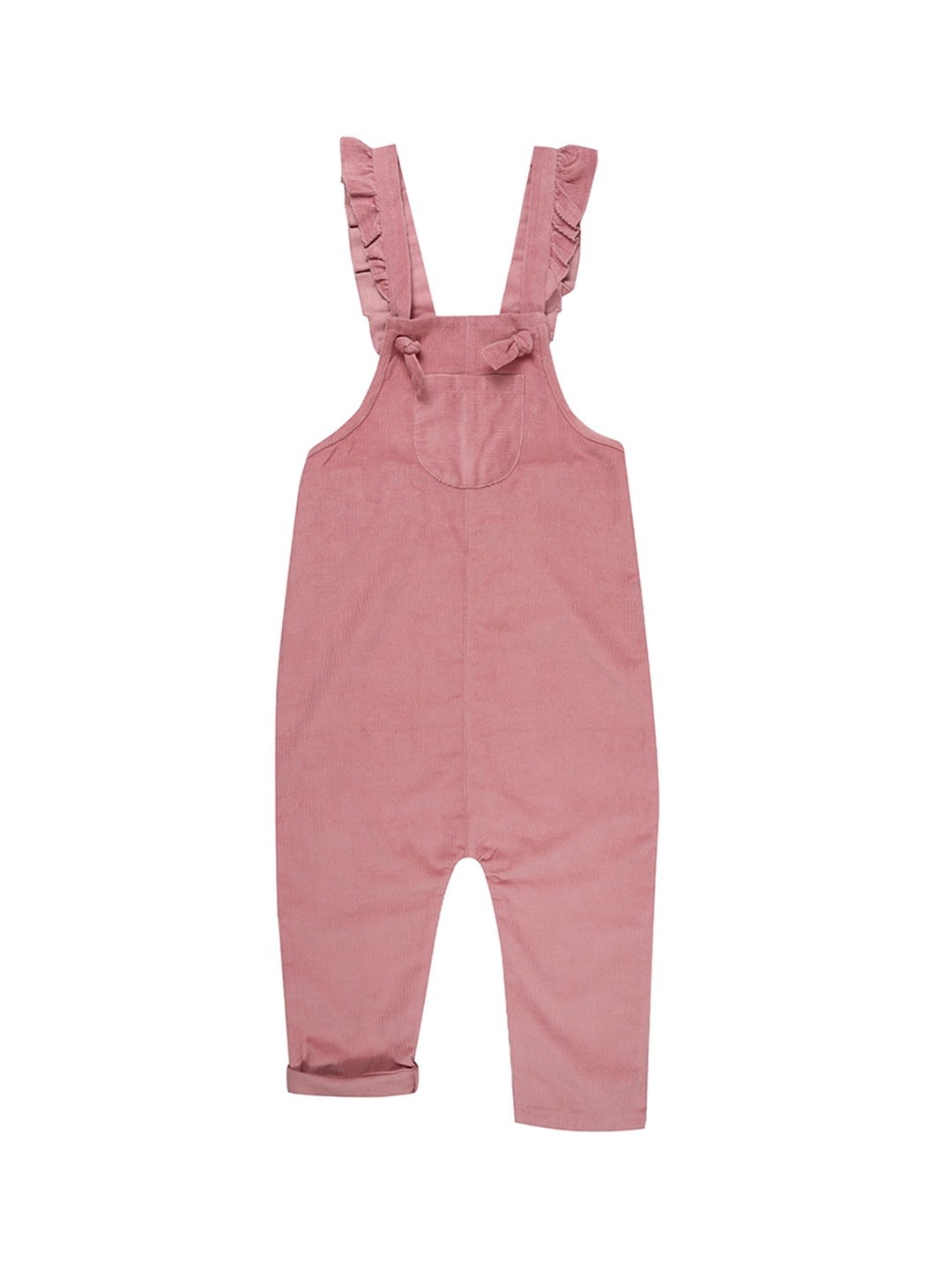 

Lilly and Sid Kids Pink Solid Organic Cotton Dungarees