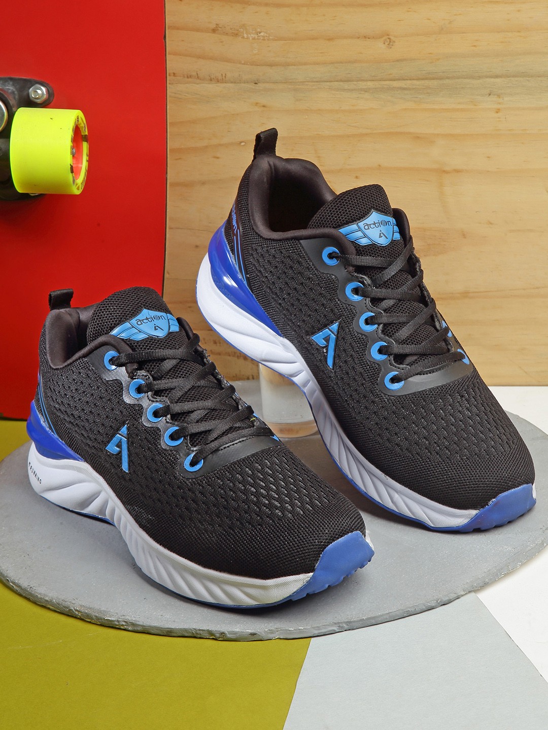 

Action Men Black Mesh Lace Up Running Sports Shoes