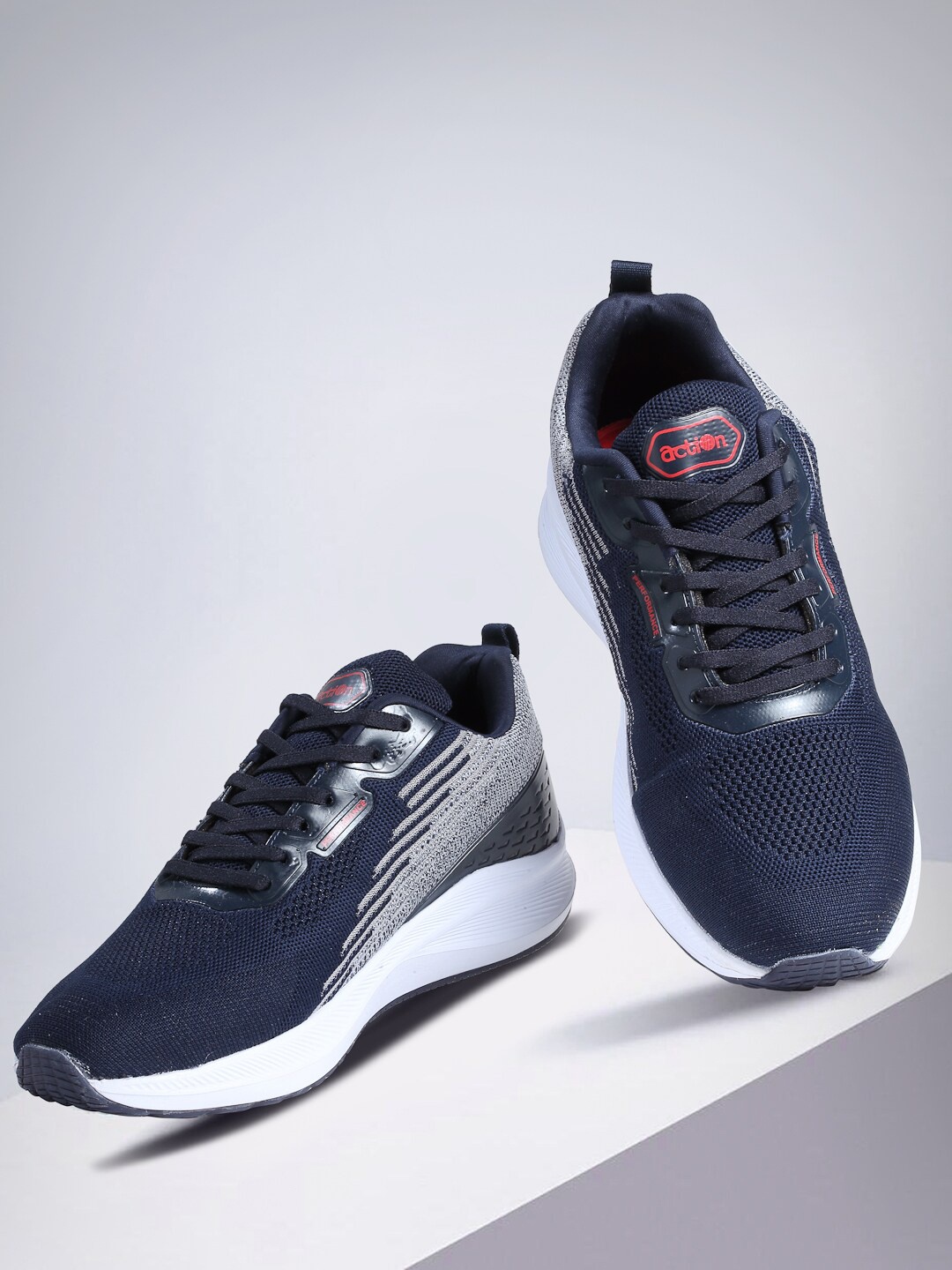 

Action Men Navy Blue Mesh Lace Up Running Sports Shoes