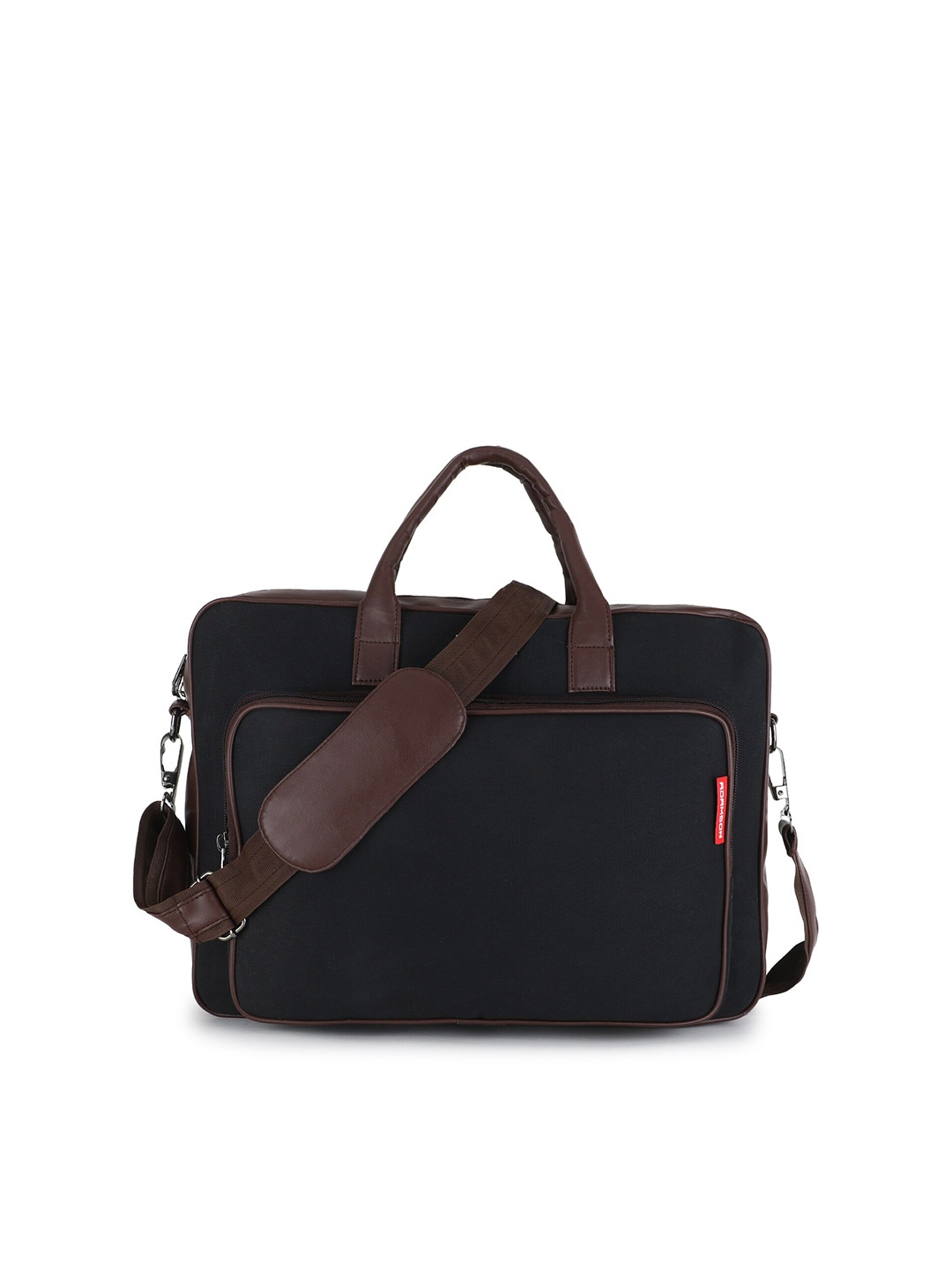 

ADAMSON Men Black & Brown Textured Laptop Bag