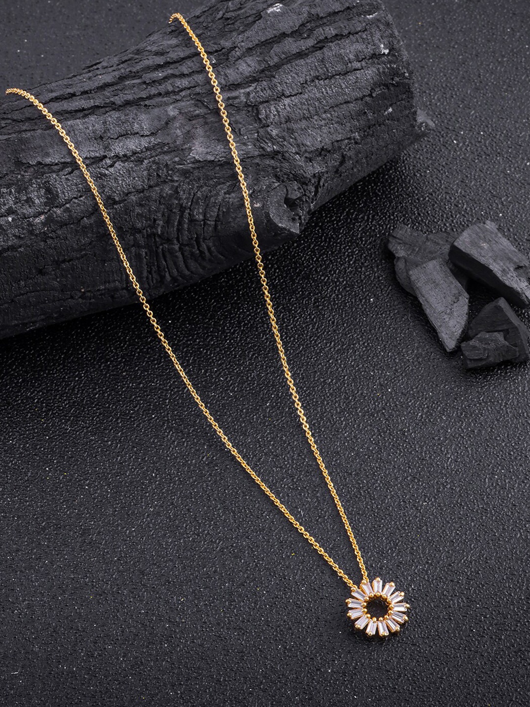 

Brandsoon one gram gold plated crystal Round Necklace