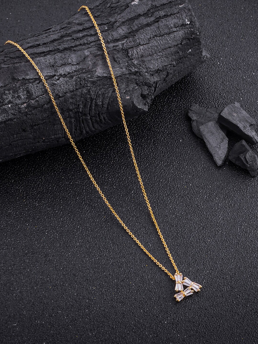 

Brandsoon Gold-Toned & White Brass Feather Necklace