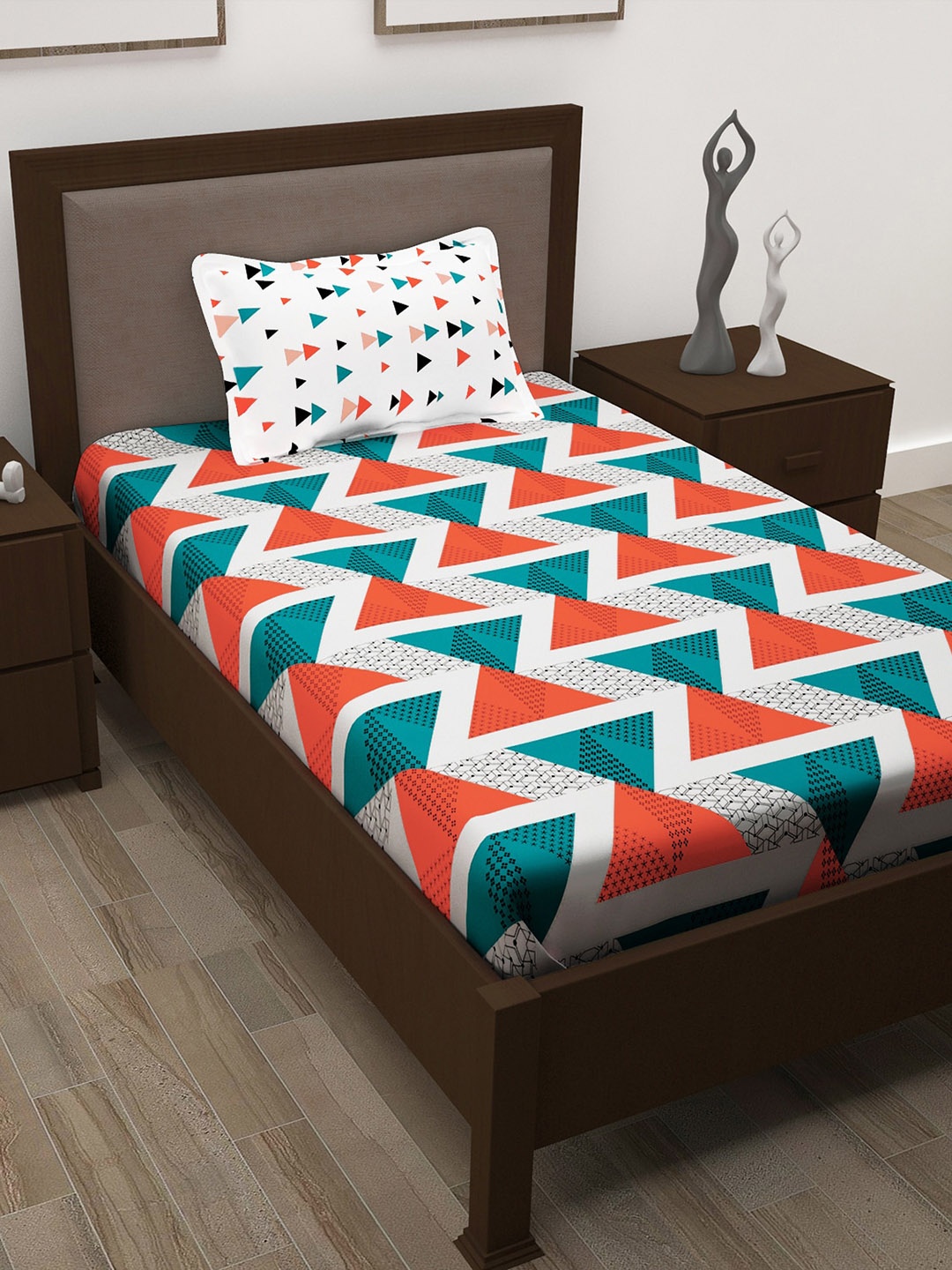 

Story@home Unisex Teal Bedsheets