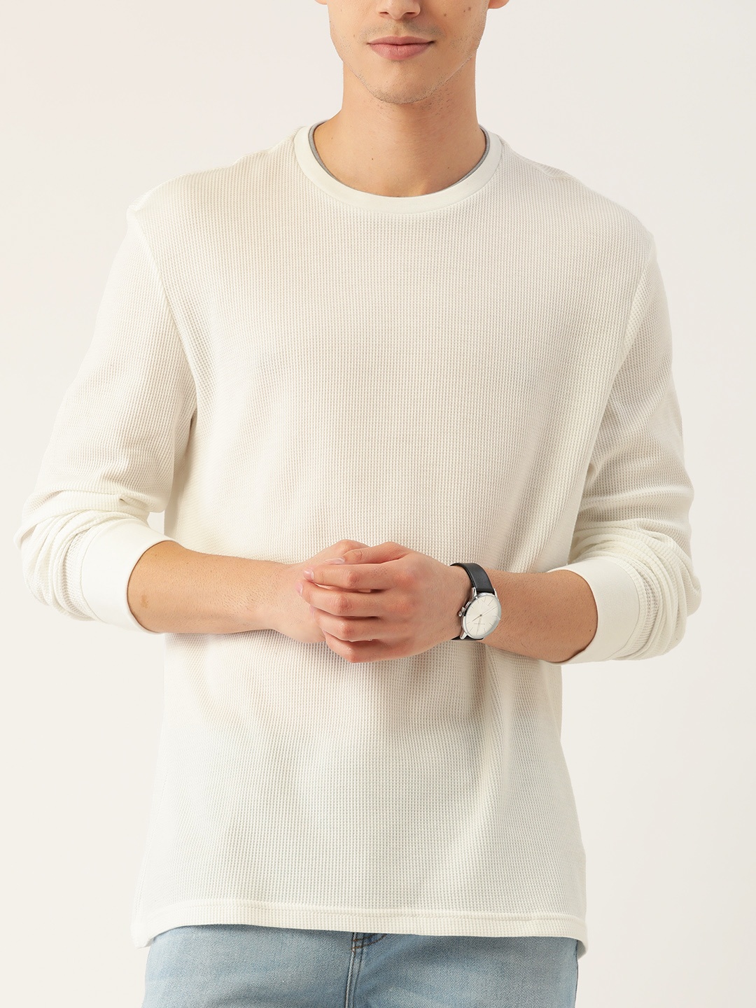 

Macy's Club Room Men White Solid T-shirt