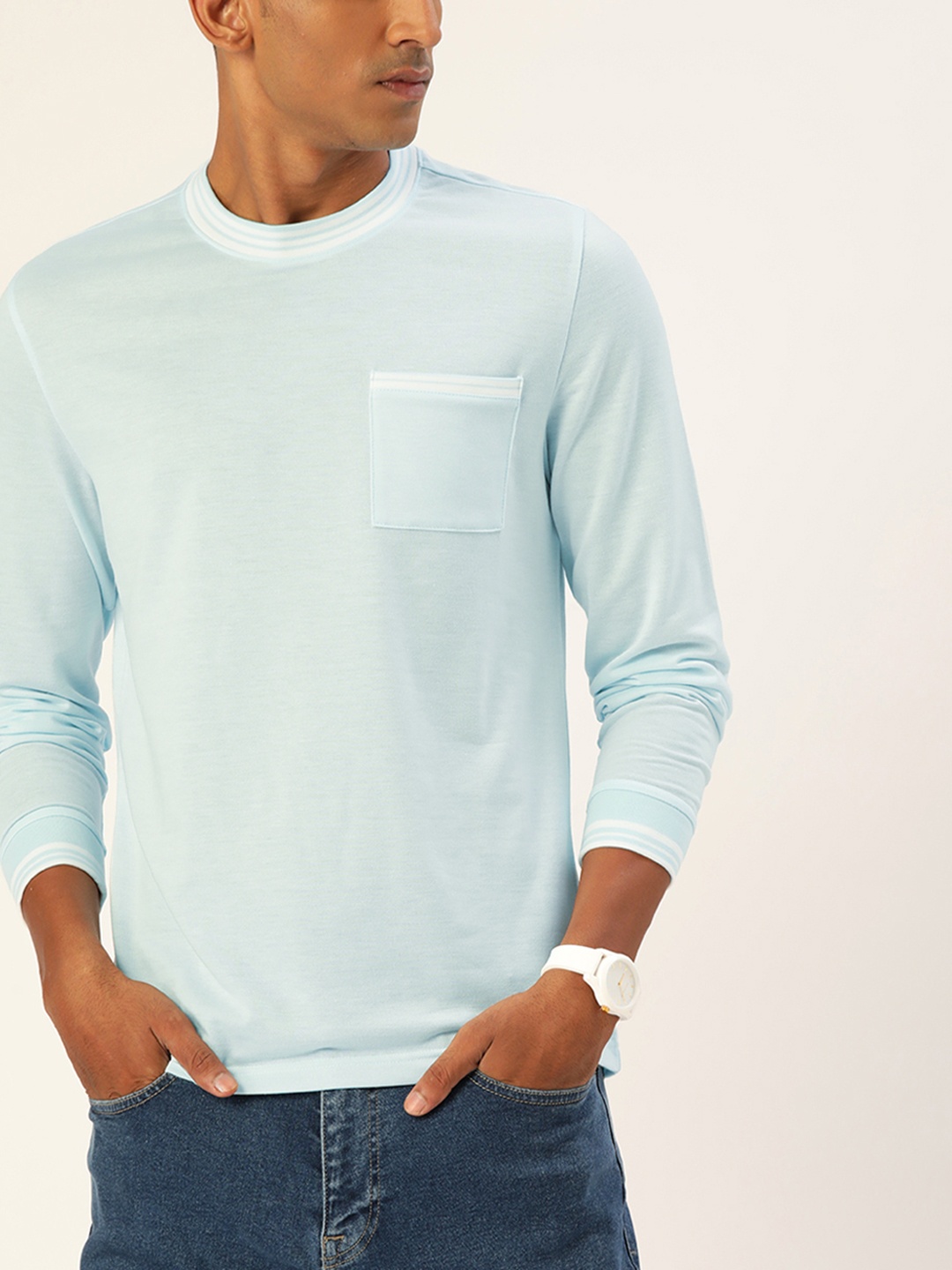 

Macy's Alfani Men Blue Solid T-shirt