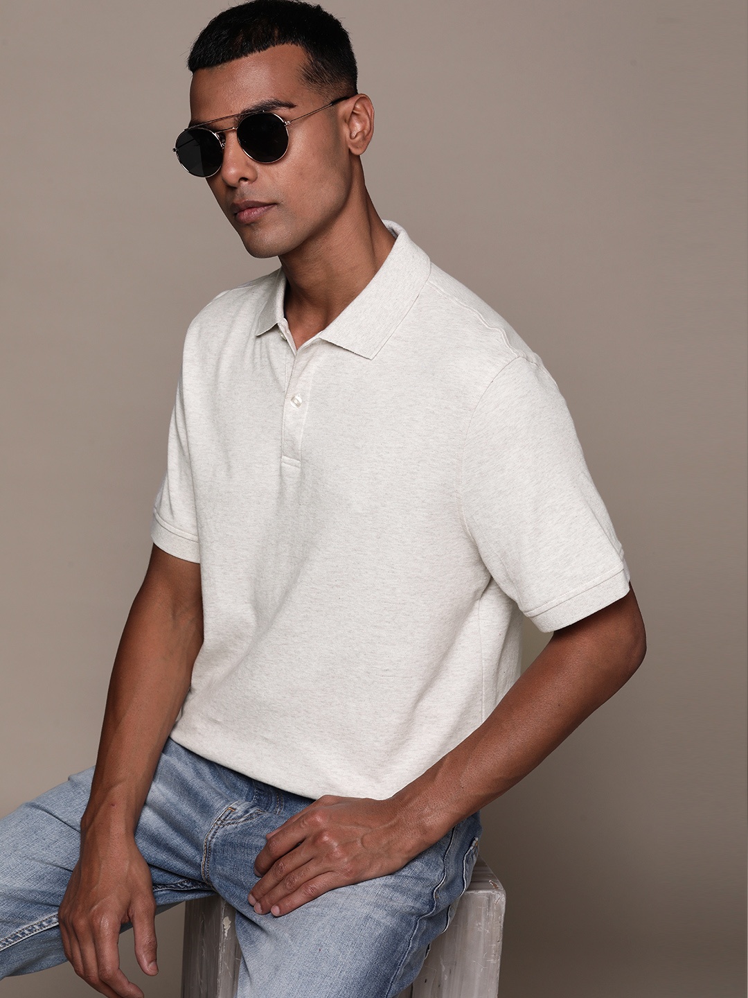 

Macy's Club Room Men Polo Collar Solid T-shirt, Off white