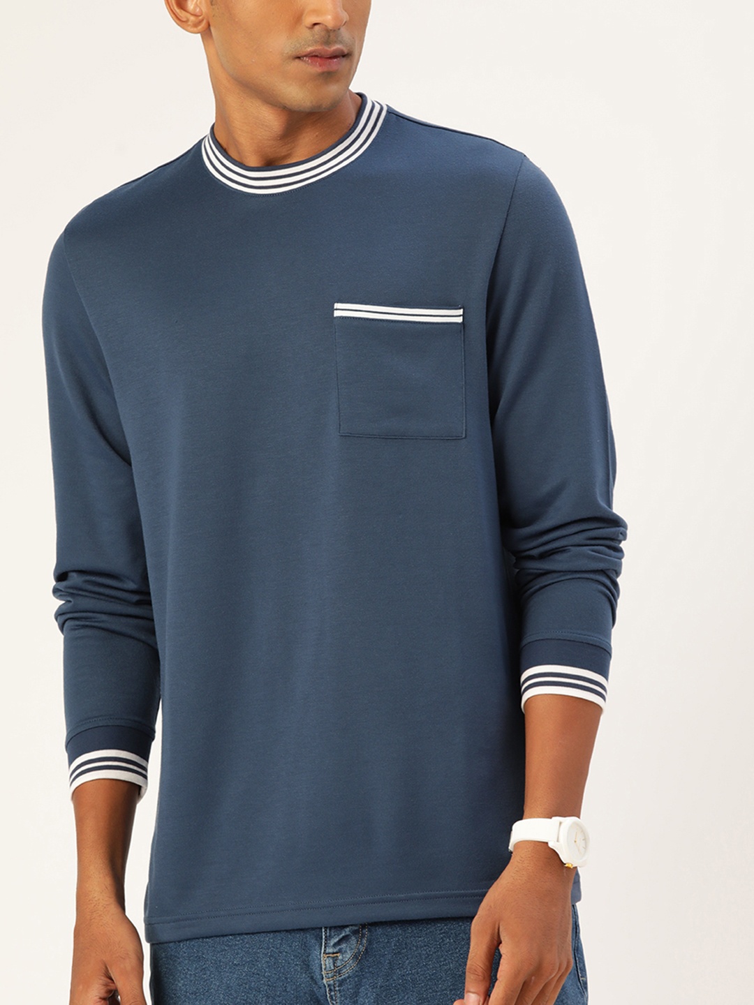 

Macy's Alfani Men Blue Solid T-shirt
