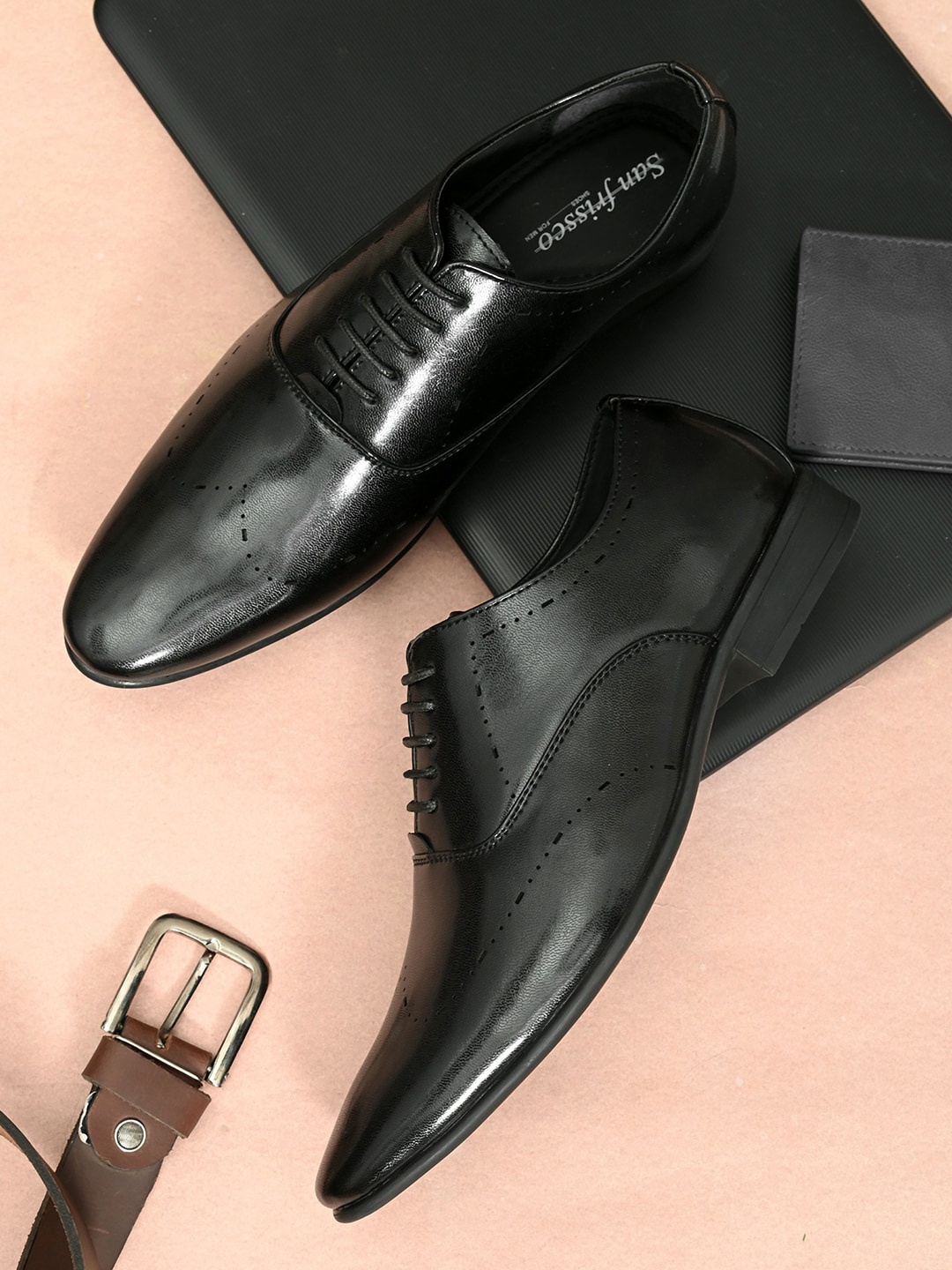 

San Frissco Men Black Solid Formal Derbys Shoes