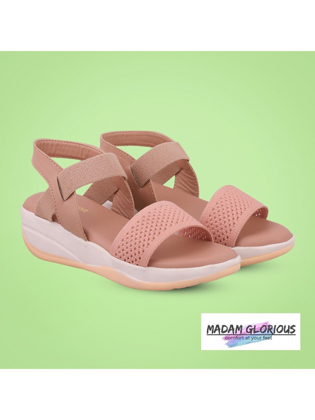 

madam glorious Women Peach-Coloured Comfort Heels