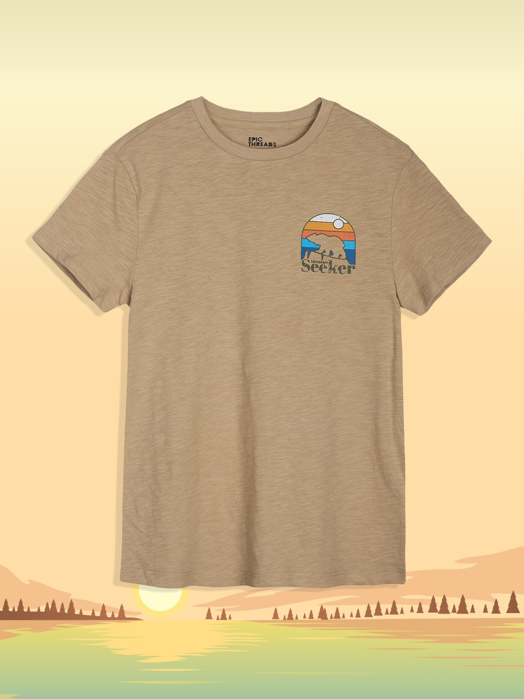 

Macy's Epic Threads Boys Beige Solid T-shirt