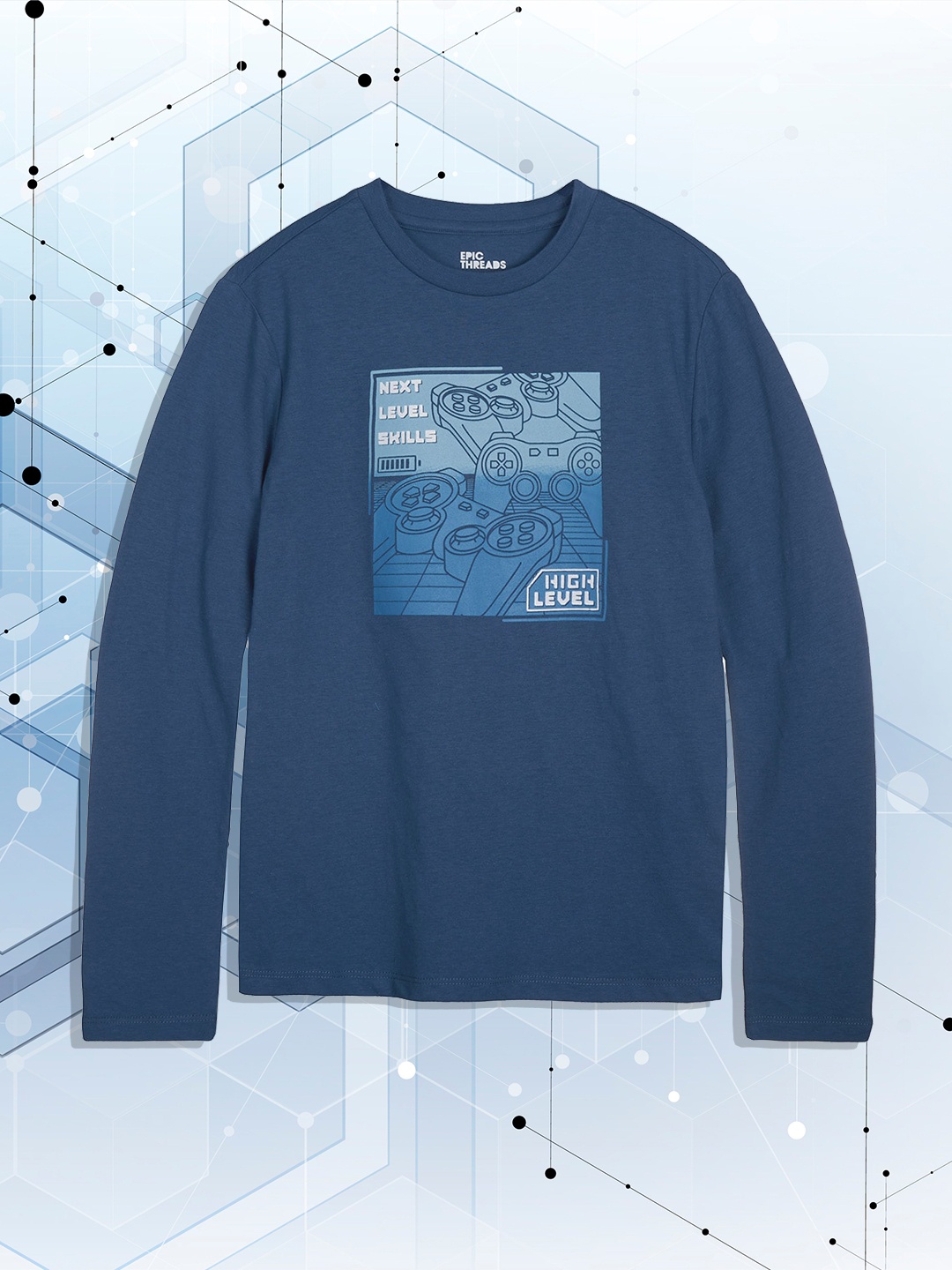 

Macy's Epic Threads Boys Blue Typography Printed T-shirt