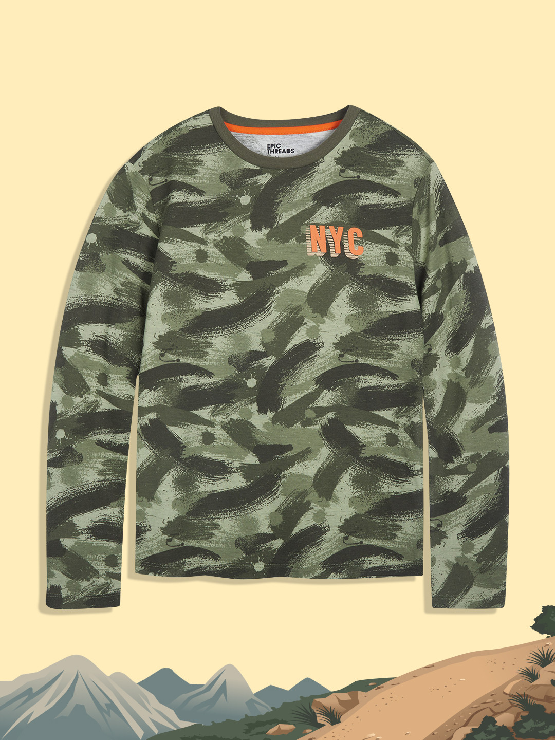 

Macy's Epic Threads Boys Green Camouflage Printed T-shirt